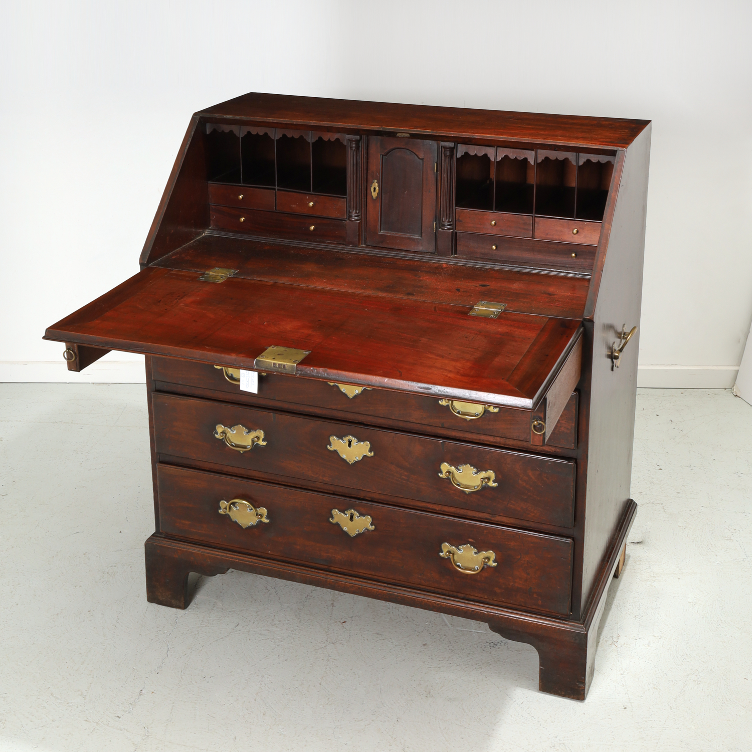 GEORGE III MAHOGANY SLANT FRONT SECRETARY