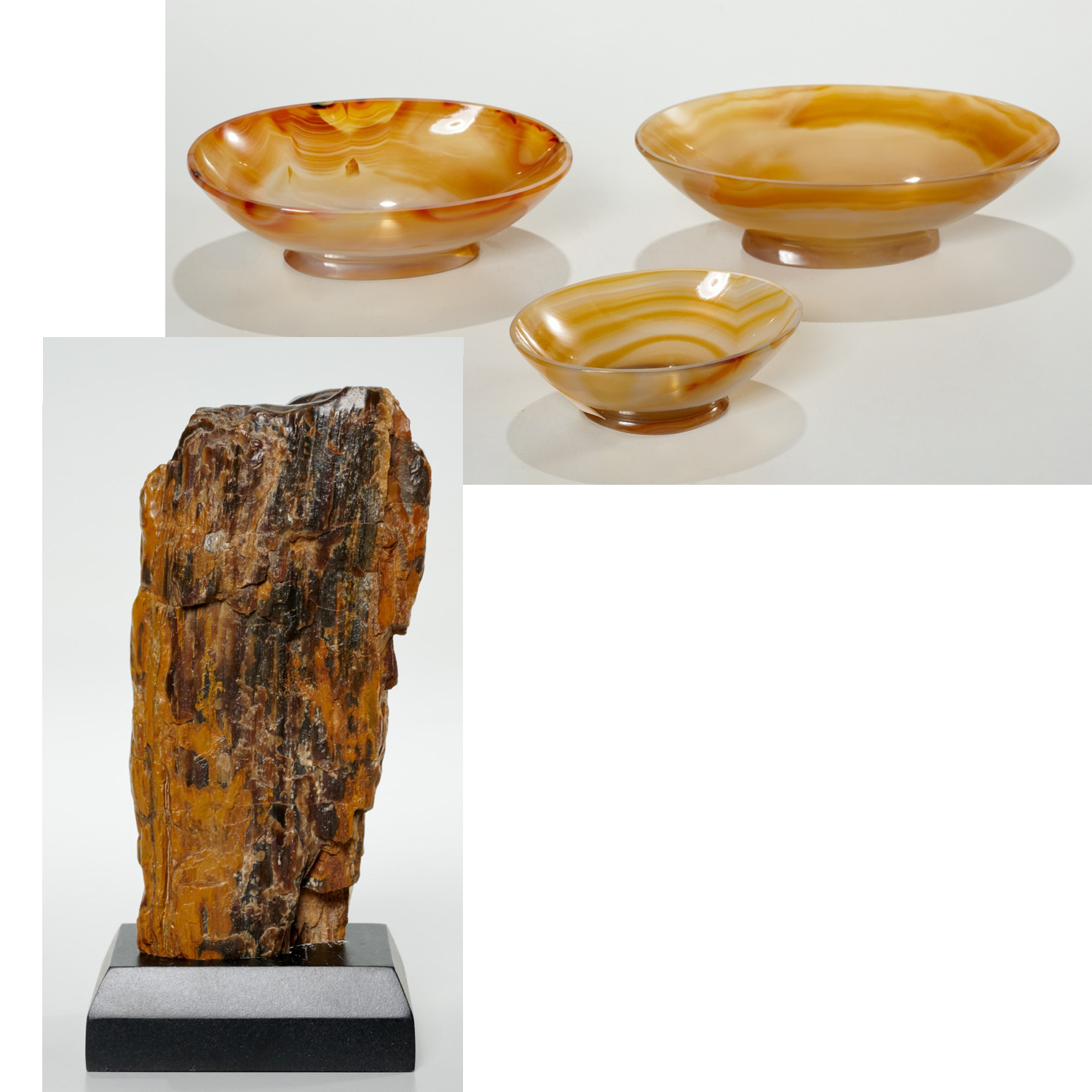 CHINESE AGATE BOWLS FOSSILIZED 36186c