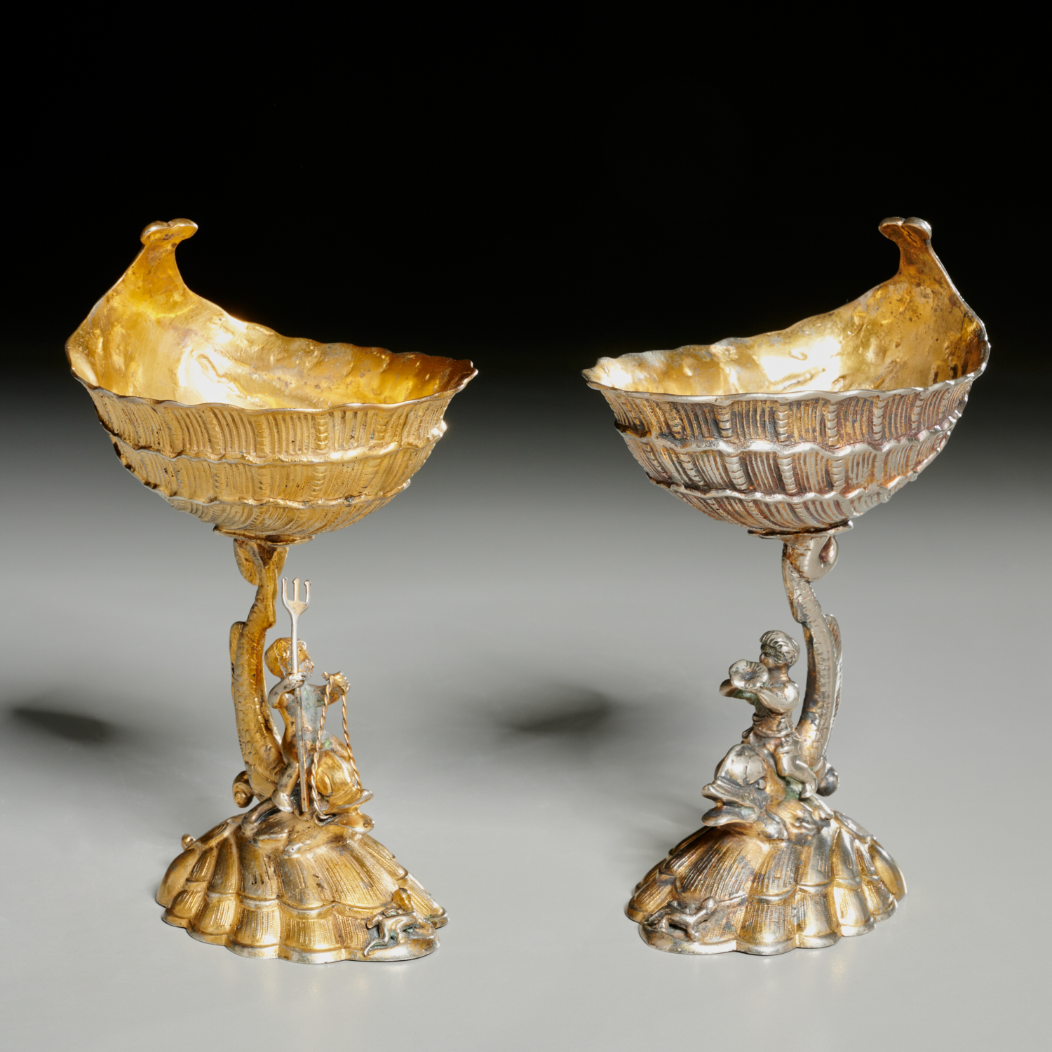 PAIR GEORGE III STYLE VERMEIL FIGURAL