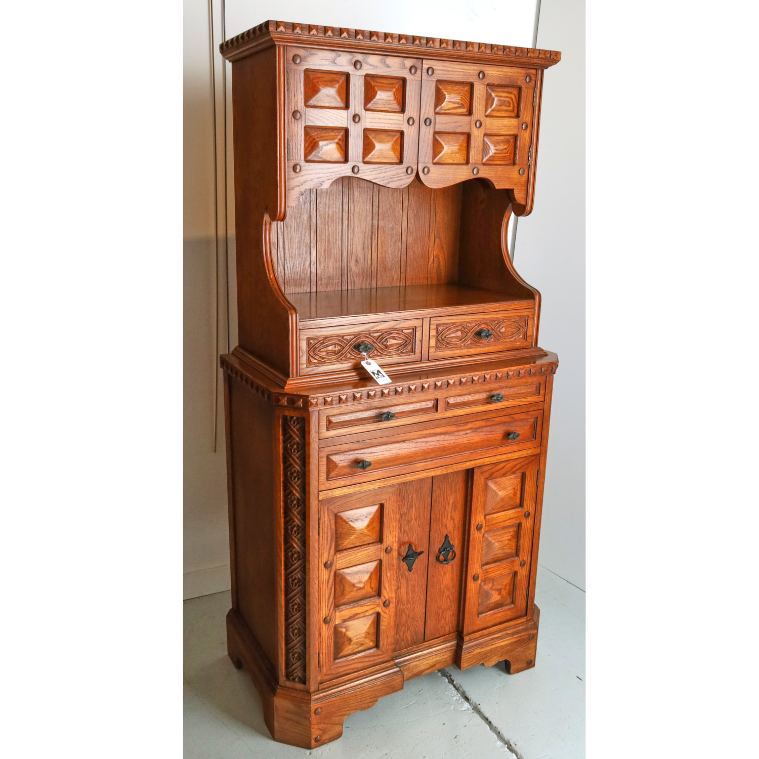 CALIFORNIA MISSION STYLE OAK HUTCH 361942