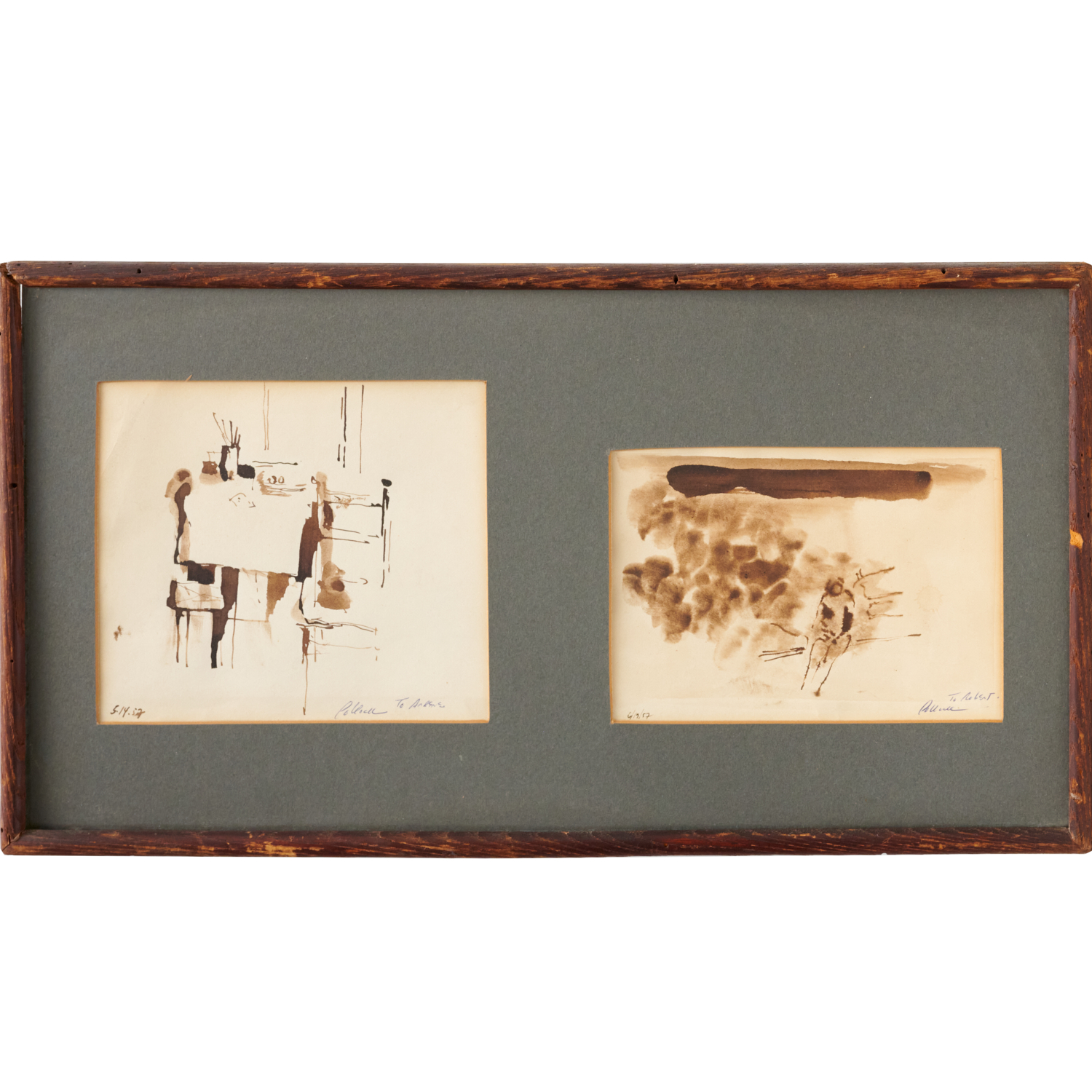 PAIR OF SKETCHES SIGNED POLLOCK  36195e