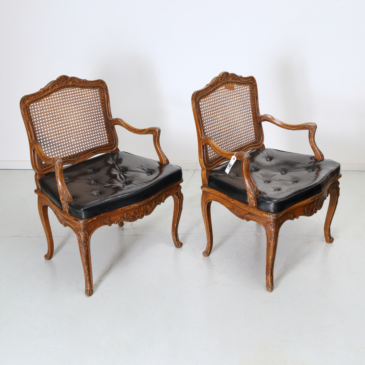 PAIR REGENCE STYLE CANED FAUTEUILS 361968
