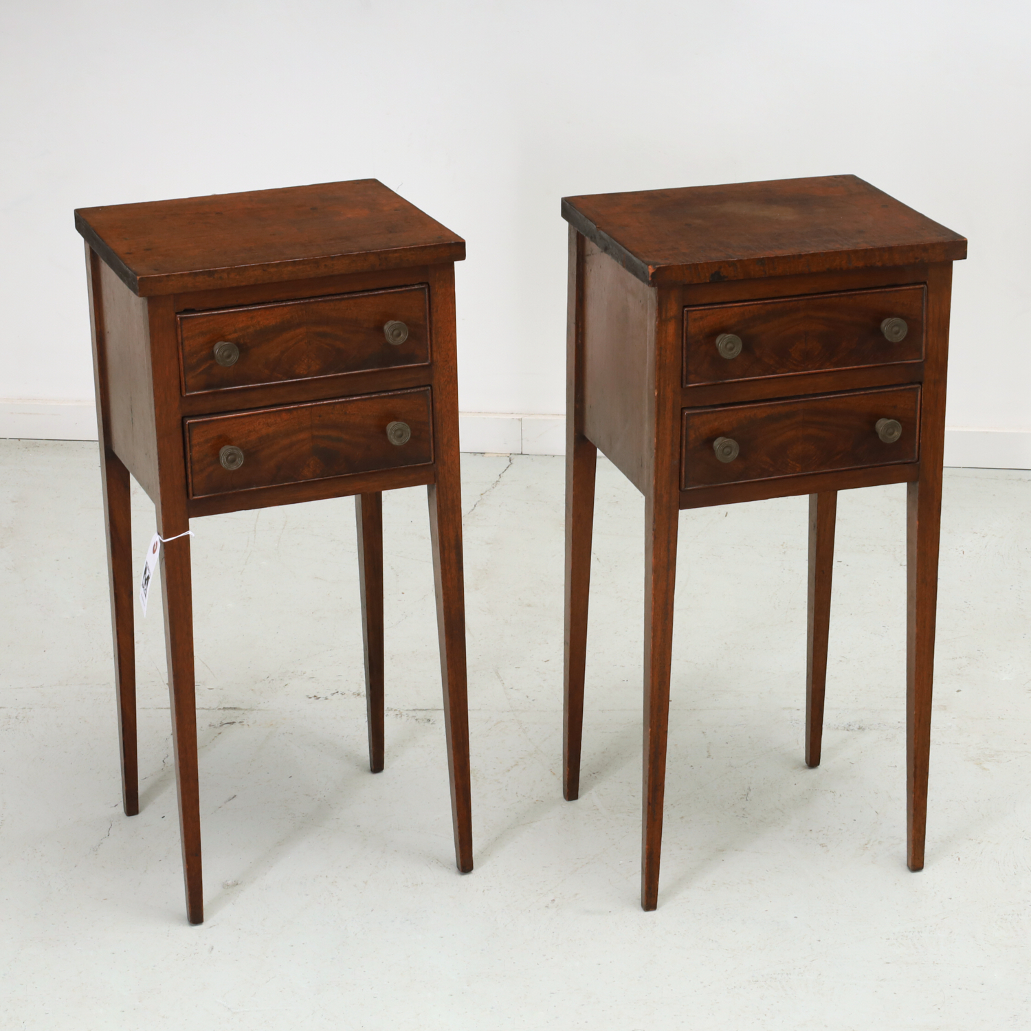 PAIR AMERICAN MAHOGANY TWO-DRAWER