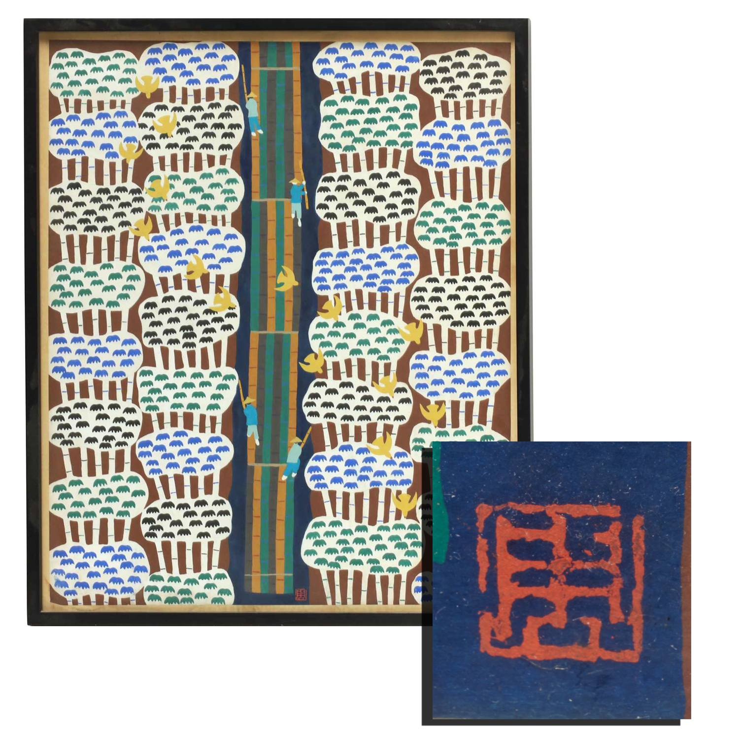 ASIAN MODERN SCHOOL TEMPERA ON 36199a