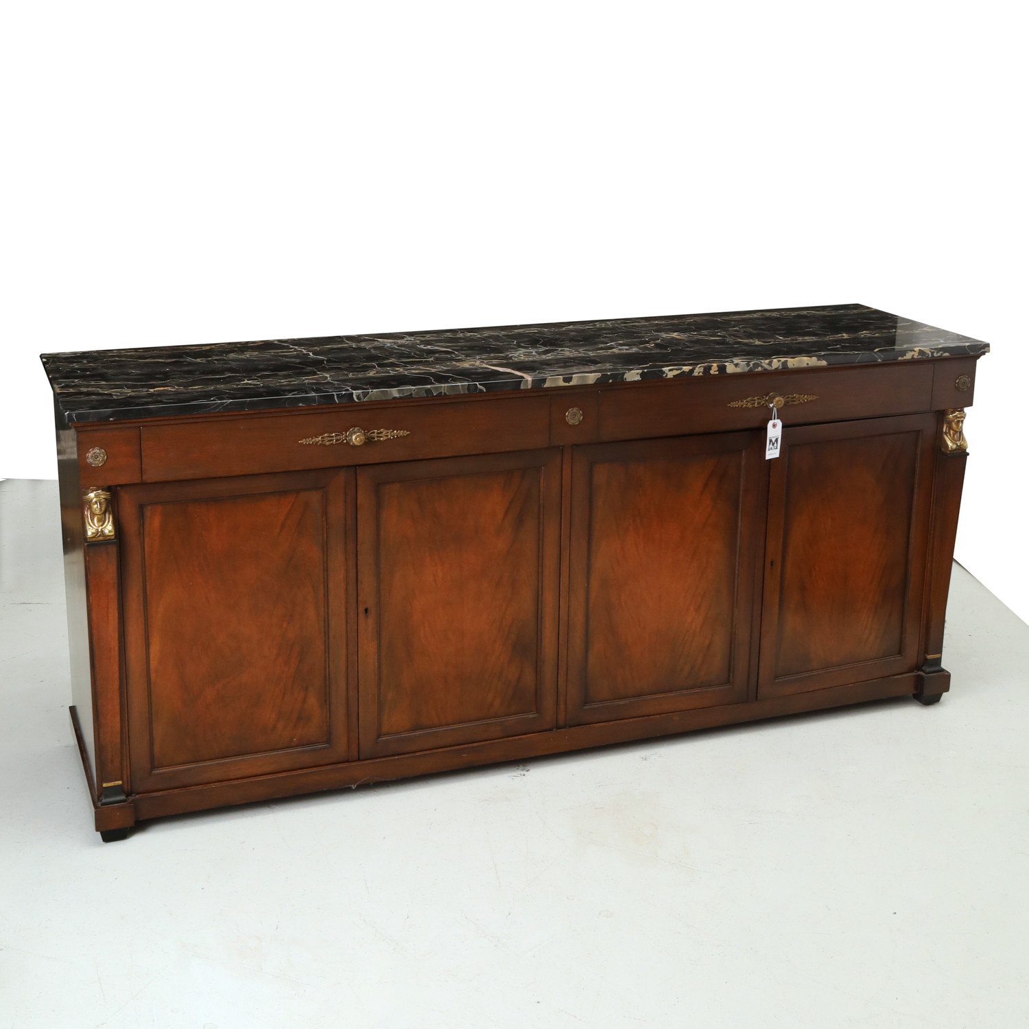 EMPIRE STYLE MARBLE TOP CREDENZA 3619aa