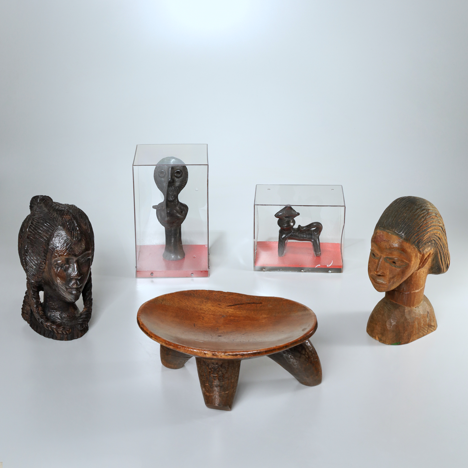 (5) AFRICAN TRIBAL CARVINGS & FIGURINES,