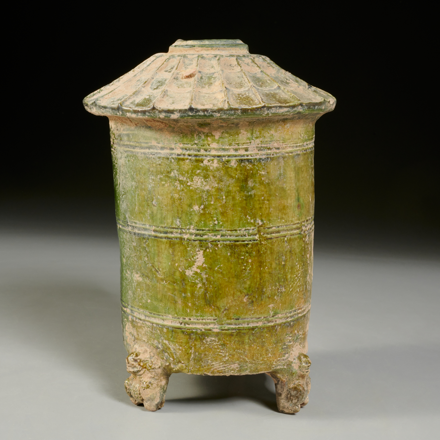 CHINESE GREEN GLAZED POTTERY GRANARY