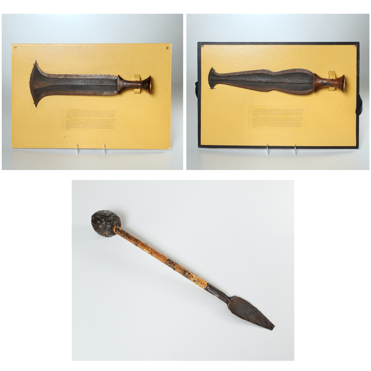 (3) AFRICAN TRIBAL BLADED WEAPONS,