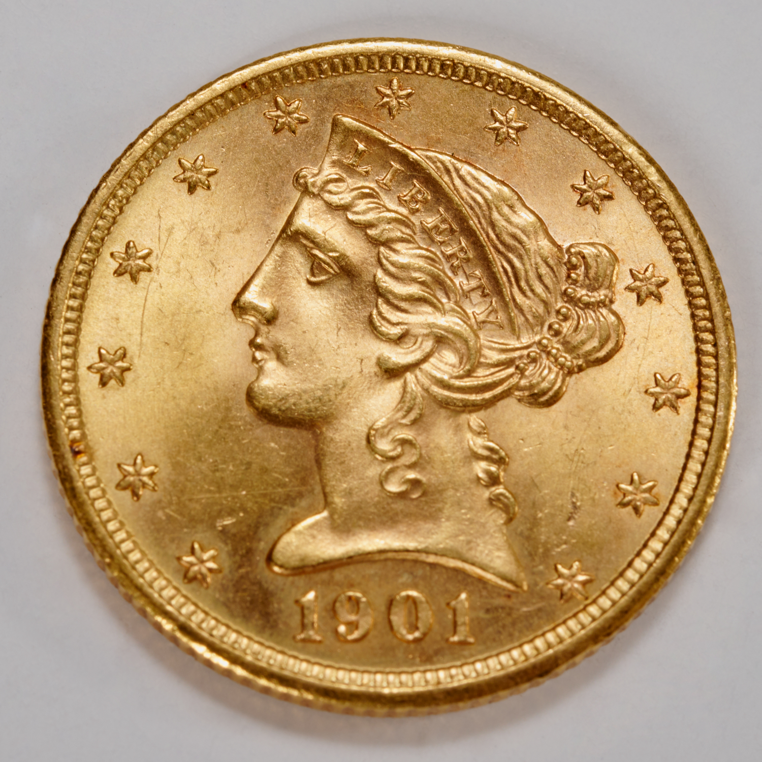 1901 U S LIBERTY FIVE DOLLAR GOLD 3619d8