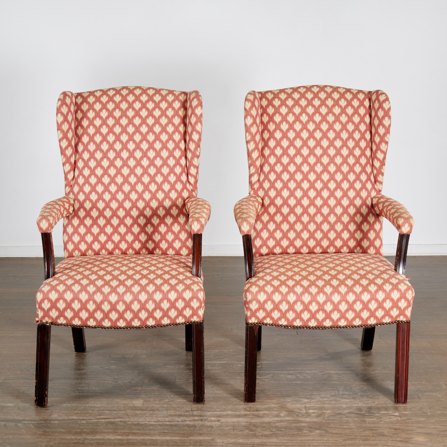 PAIR ANTIQUE WINGED LOLLING CHAIRS  361b54