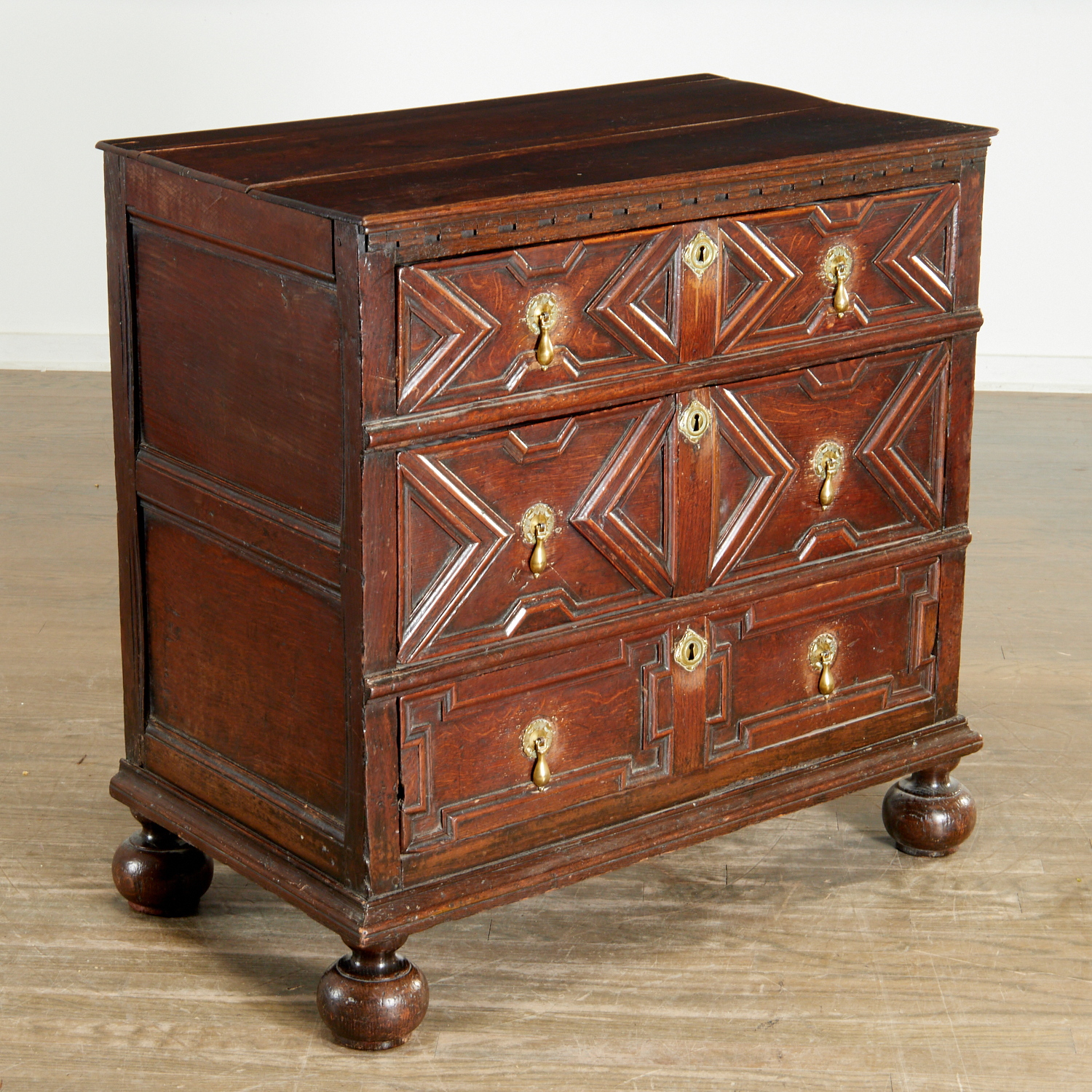 JACOBEAN OAK CHEST, SOURCED PARISH-HADLEY