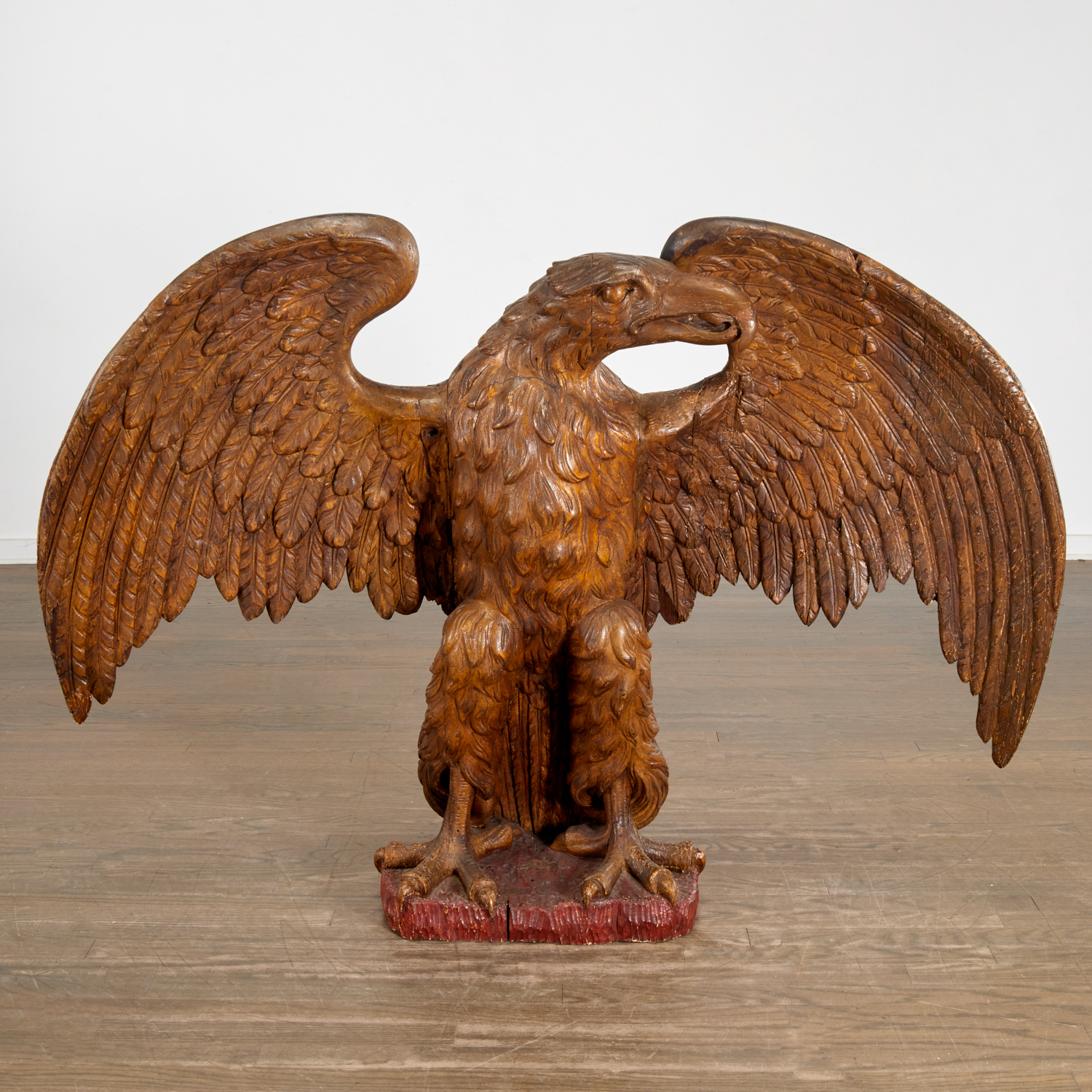 MONUMENTAL ANTIQUE GILTWOOD EAGLE  361baa