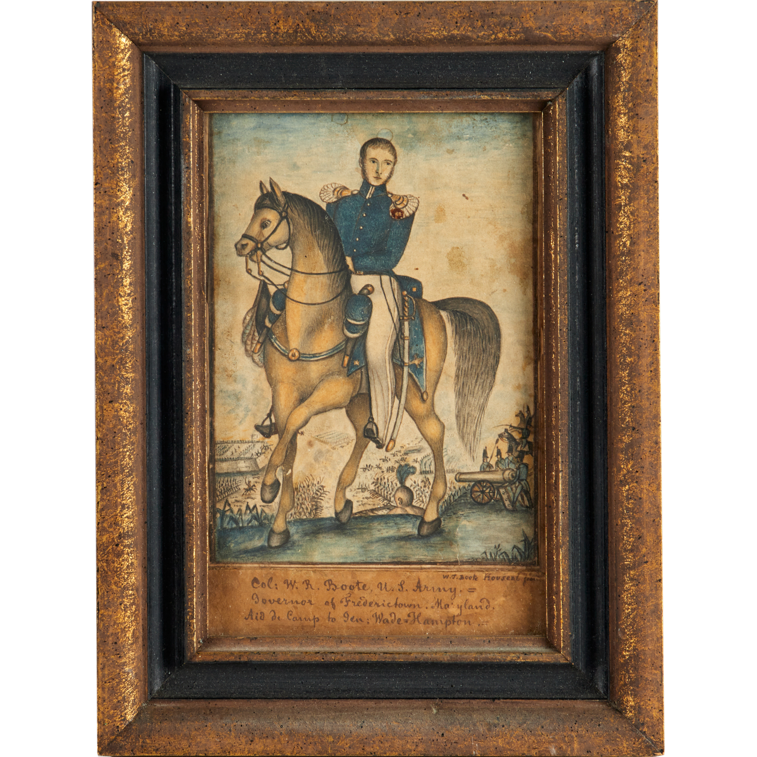 FOLK ART PAINTING, U.S. MILITARY OFFICER,