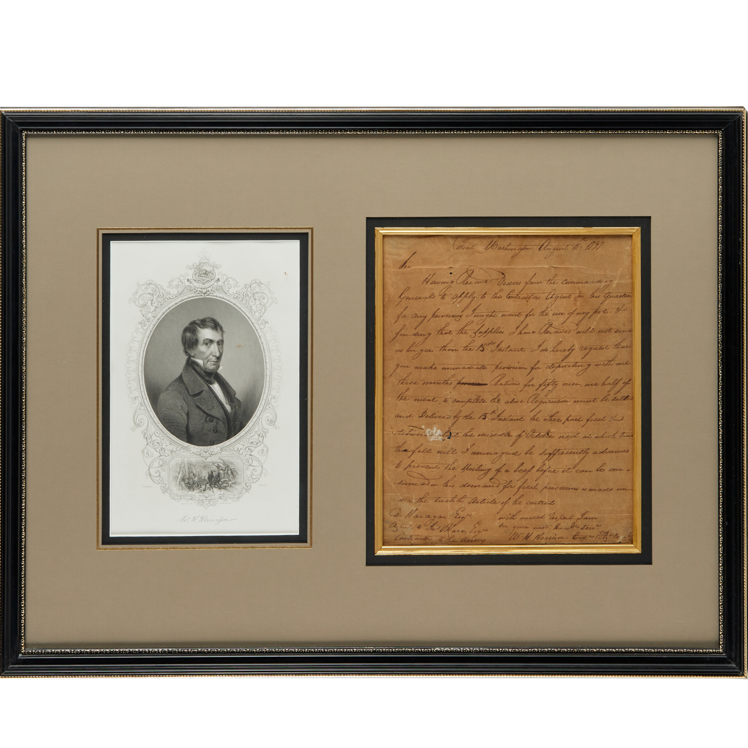 WILLIAM HENRY HARRISON, SIGNED