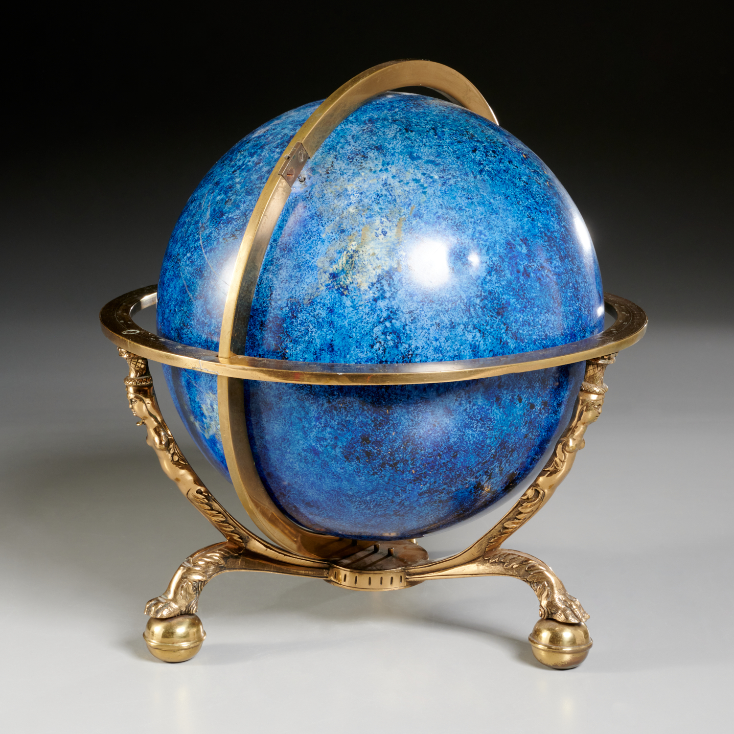 ANTIQUE BRASS AND ENAMEL CELESTIAL