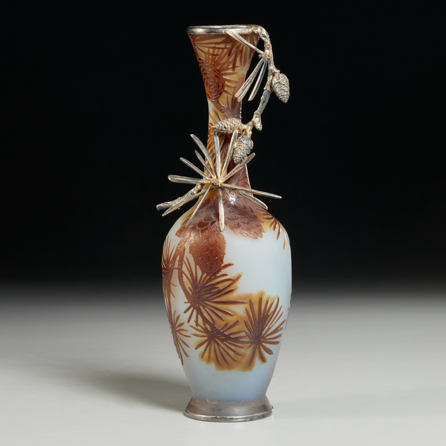 EMILE GALLE, CAMEO GLASS AND SILVER