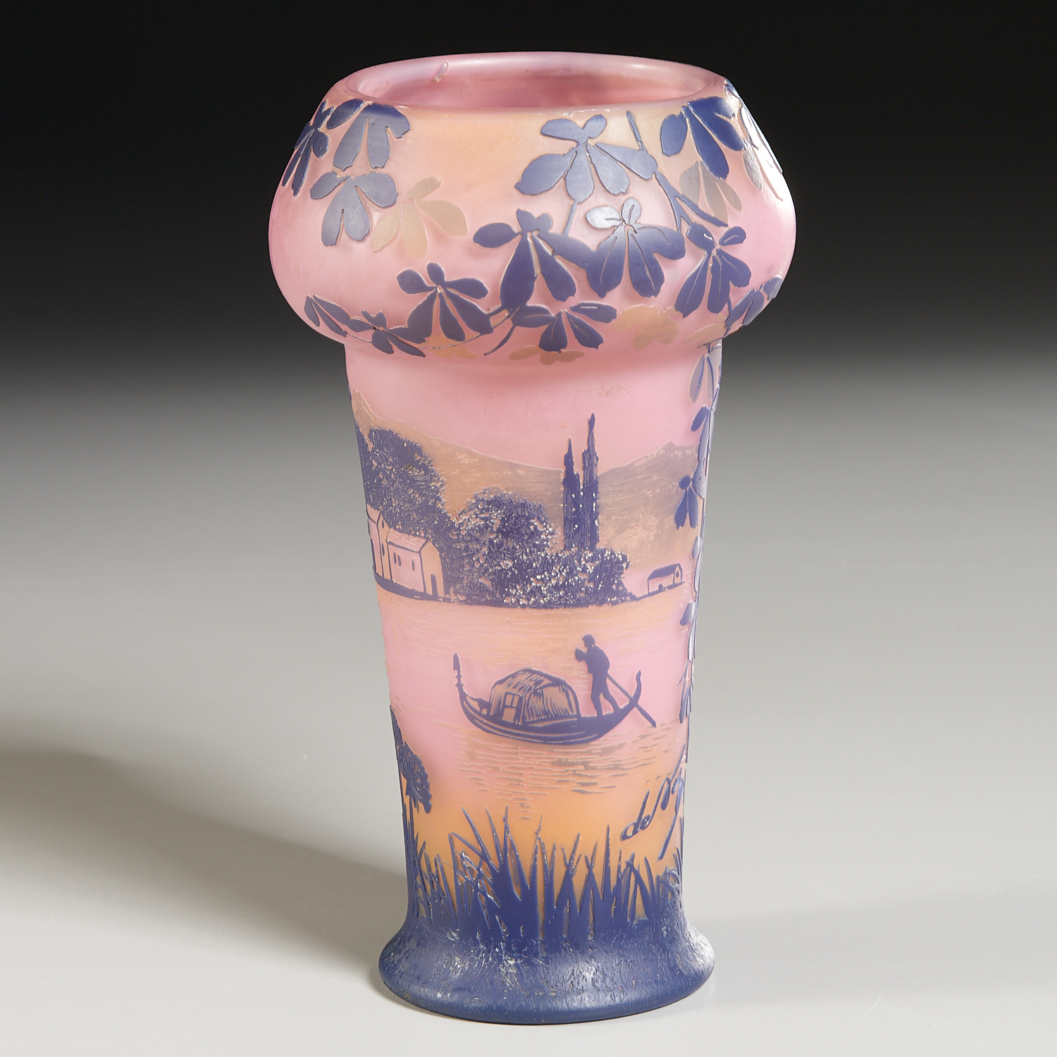 DEVEZ, CAMEO LANDSCAPE VASE c.