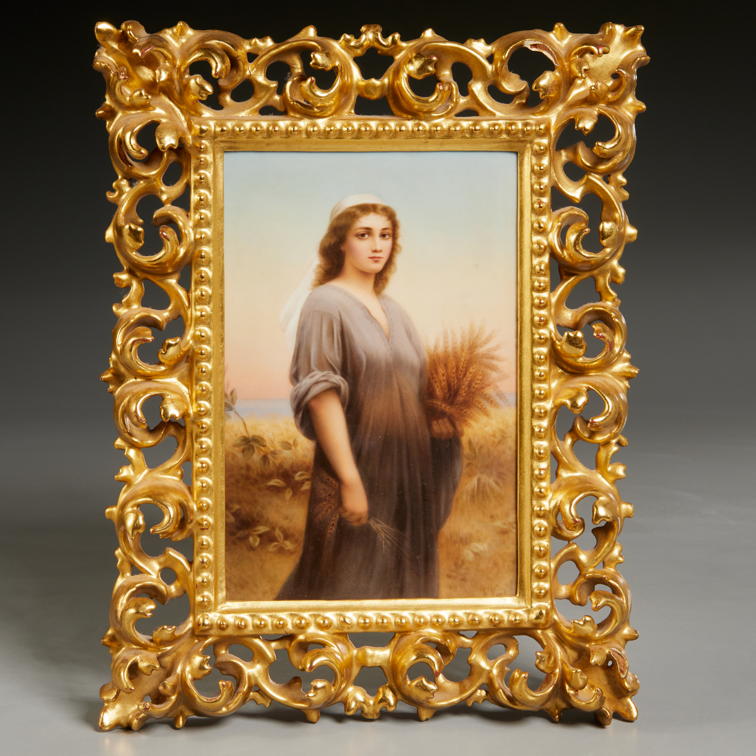 BERLIN KPM PORCELAIN PLAQUE OF RUTH