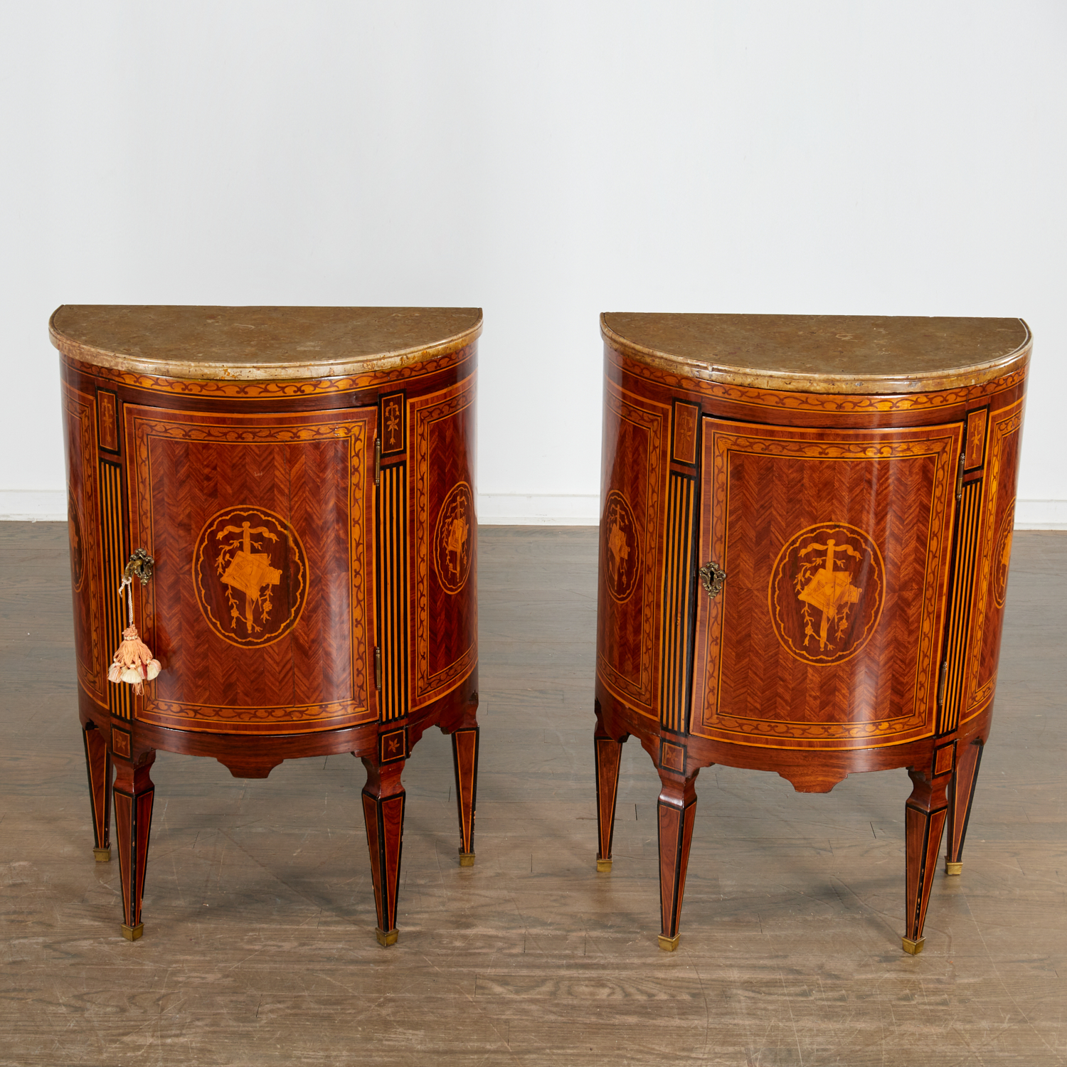 PAIR NORTHERN ITALIAN MARQUETRY 361cb5