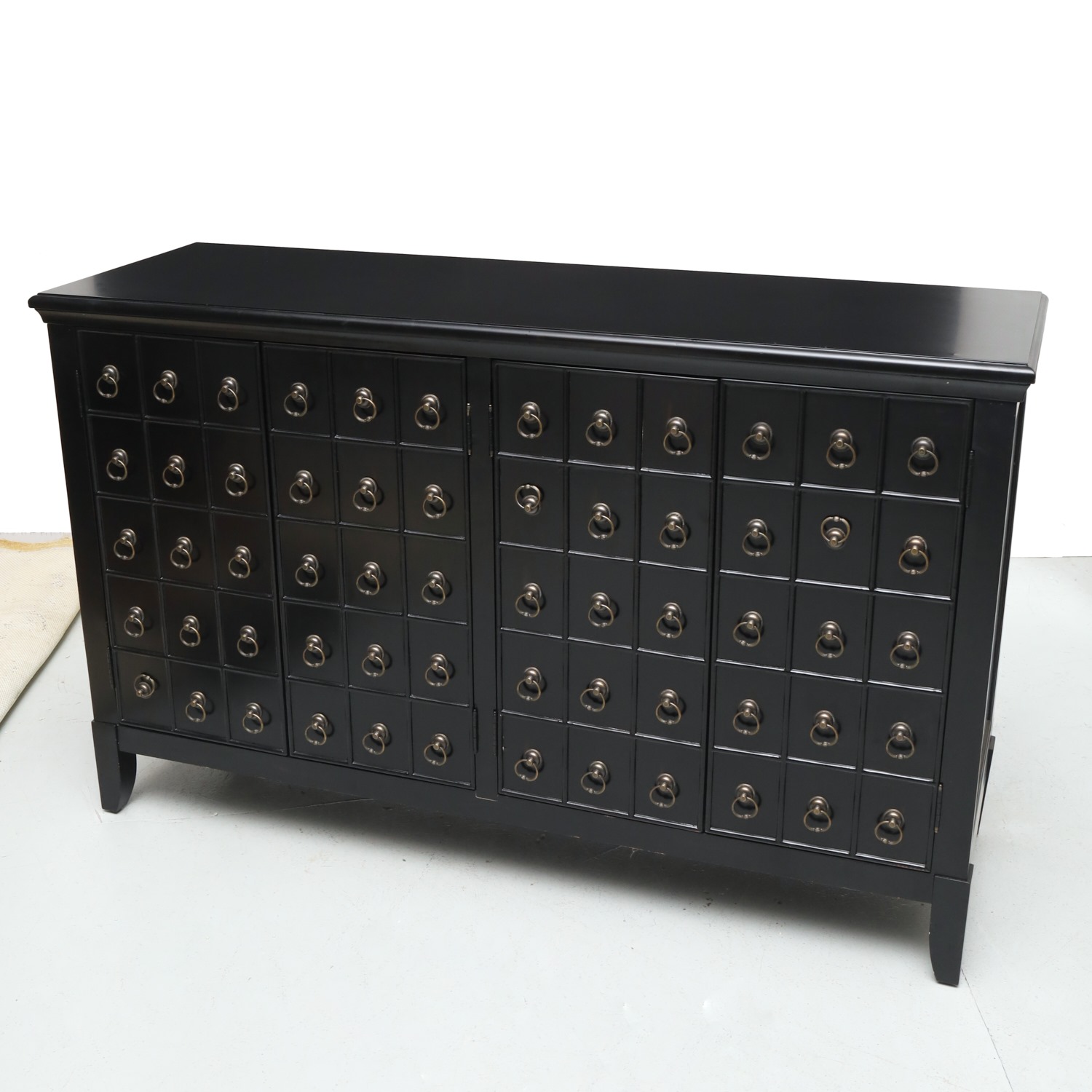 BLACK LACQUERED FOUR DOOR APOTHECARY  361d00