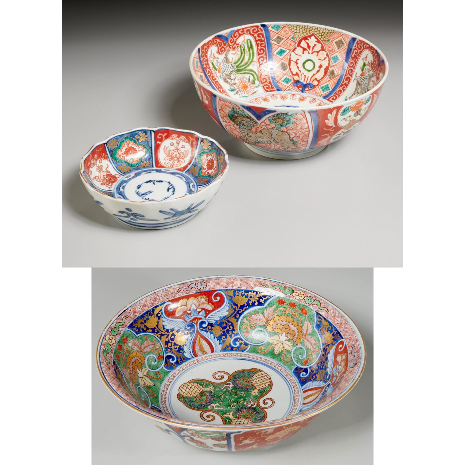 GROUP 3 IMARI PORCELAIN BOWLS 361d1d