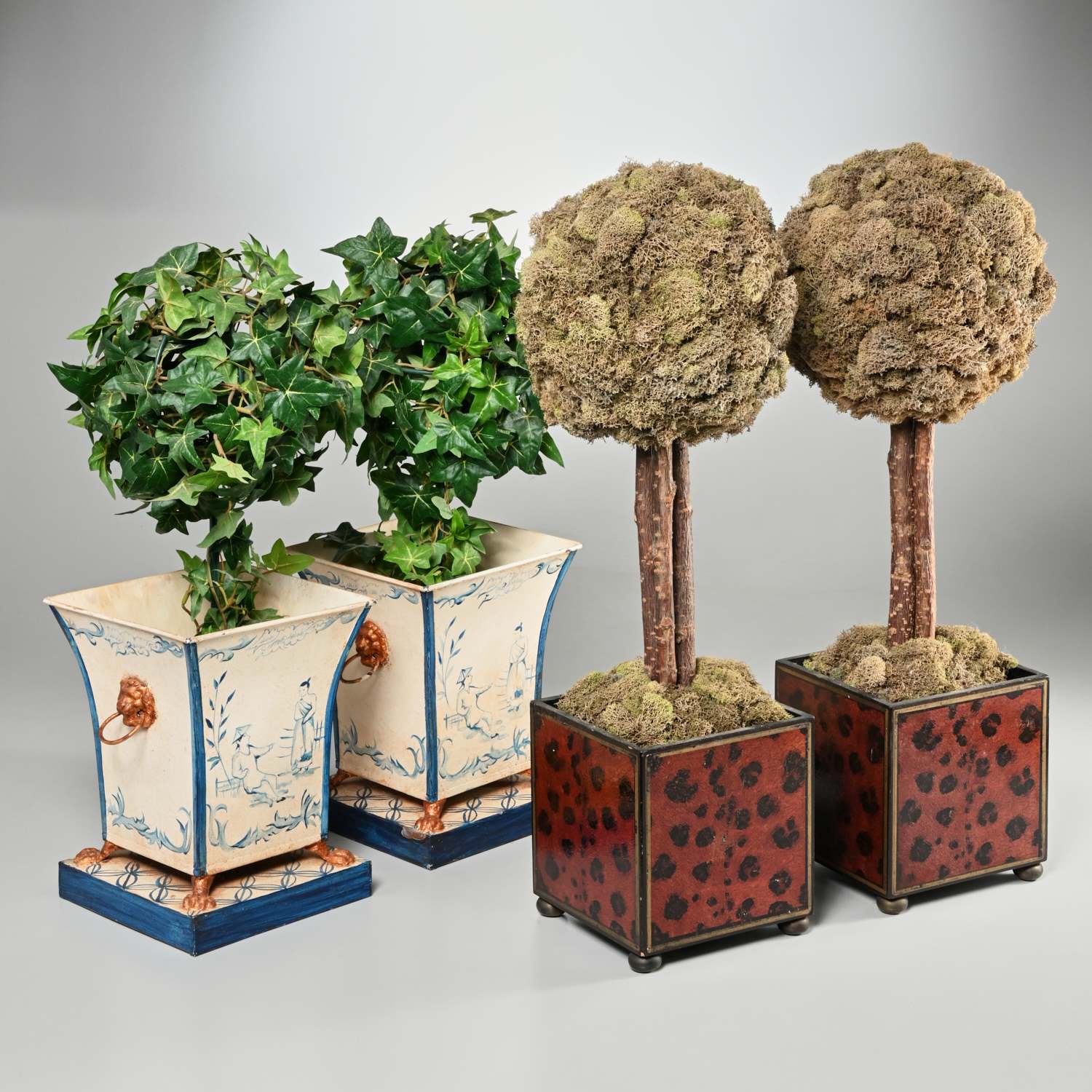 (2) PAIRS CONTEMPORARY DESIGNER TOPIARIES