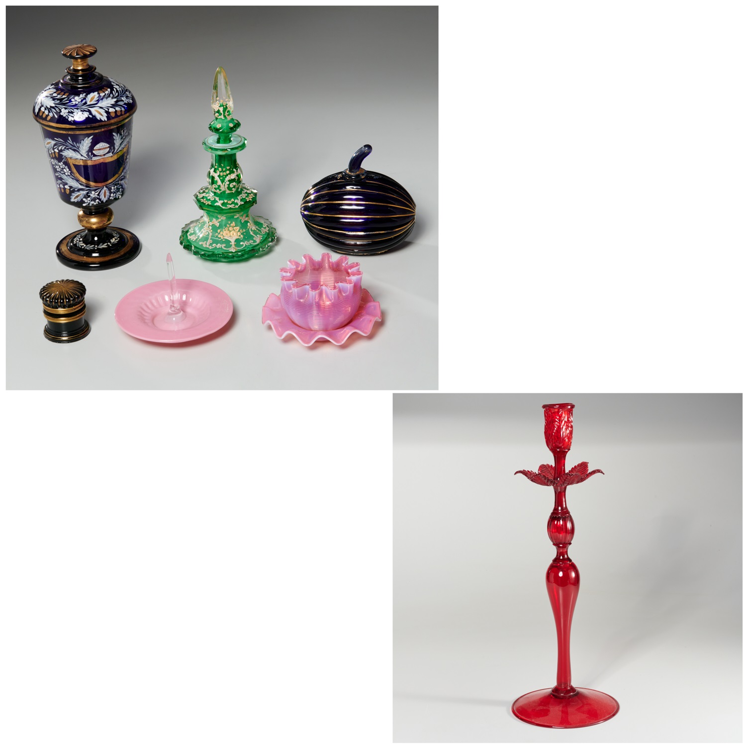 ANTIQUE & VINTAGE ART GLASS GROUP, INCL.