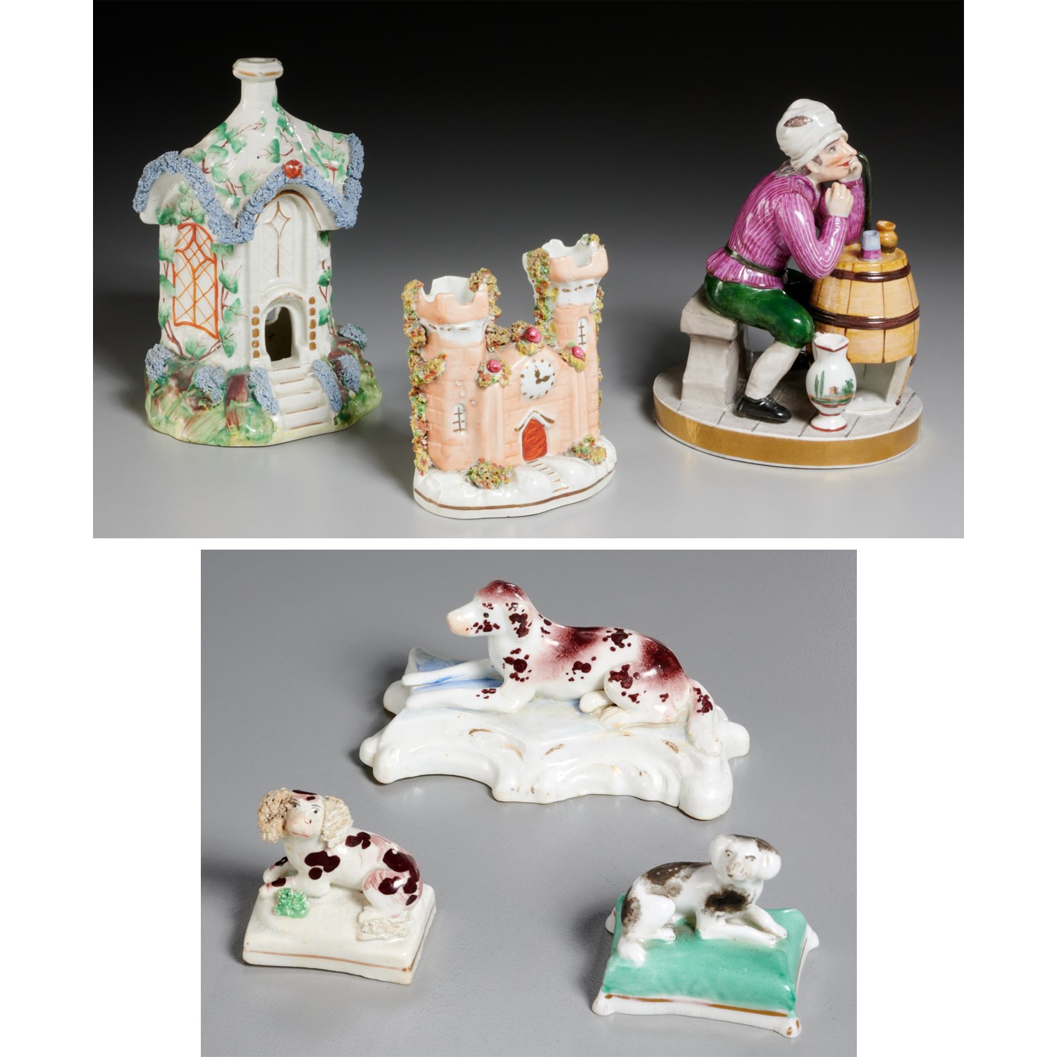 STAFFORDSHIRE PASTILLE BURNERS & DOG