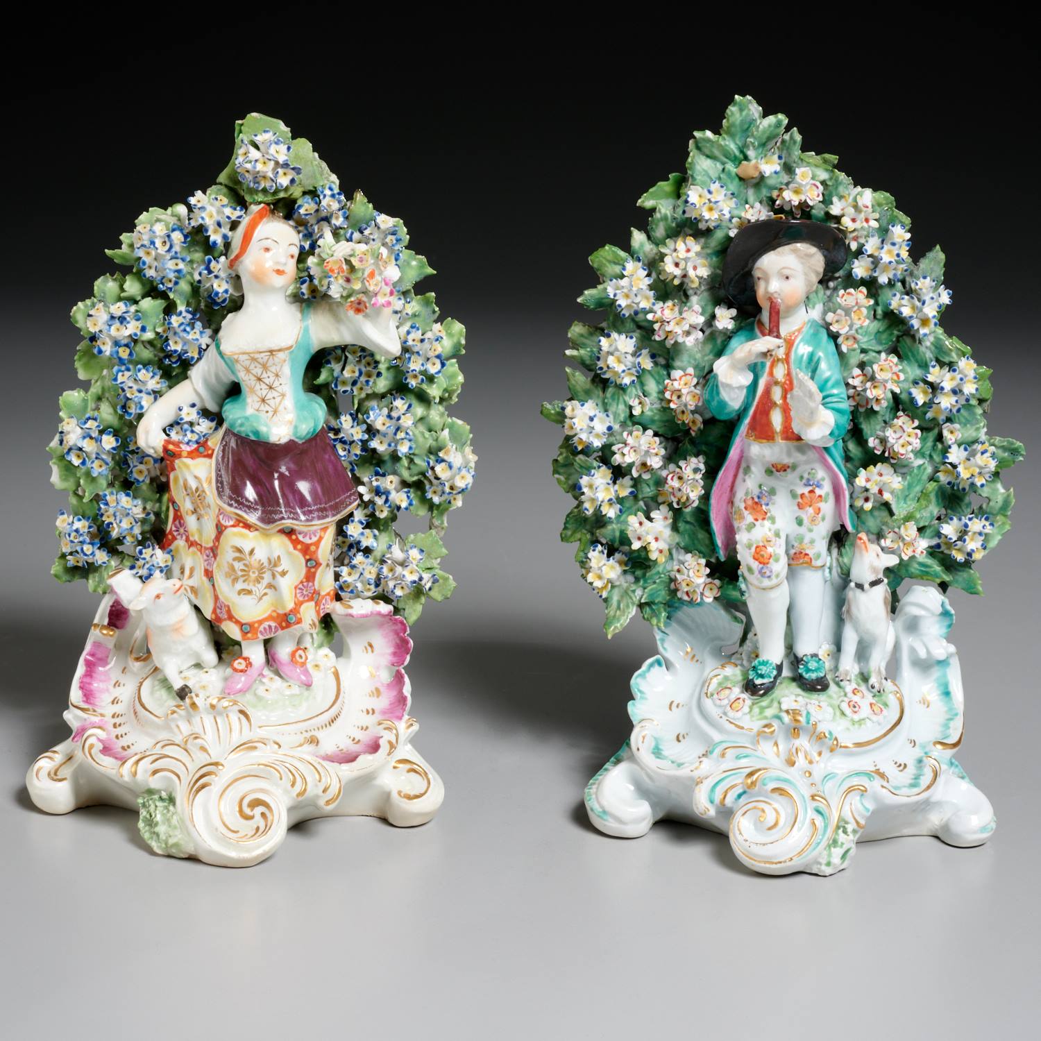 PAIR ENGLISH PORCELAIN BOCAGE FIGURES