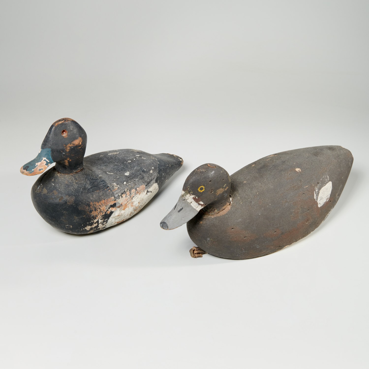 (2) OLD WORKING DUCK DECOYS 20th c.,