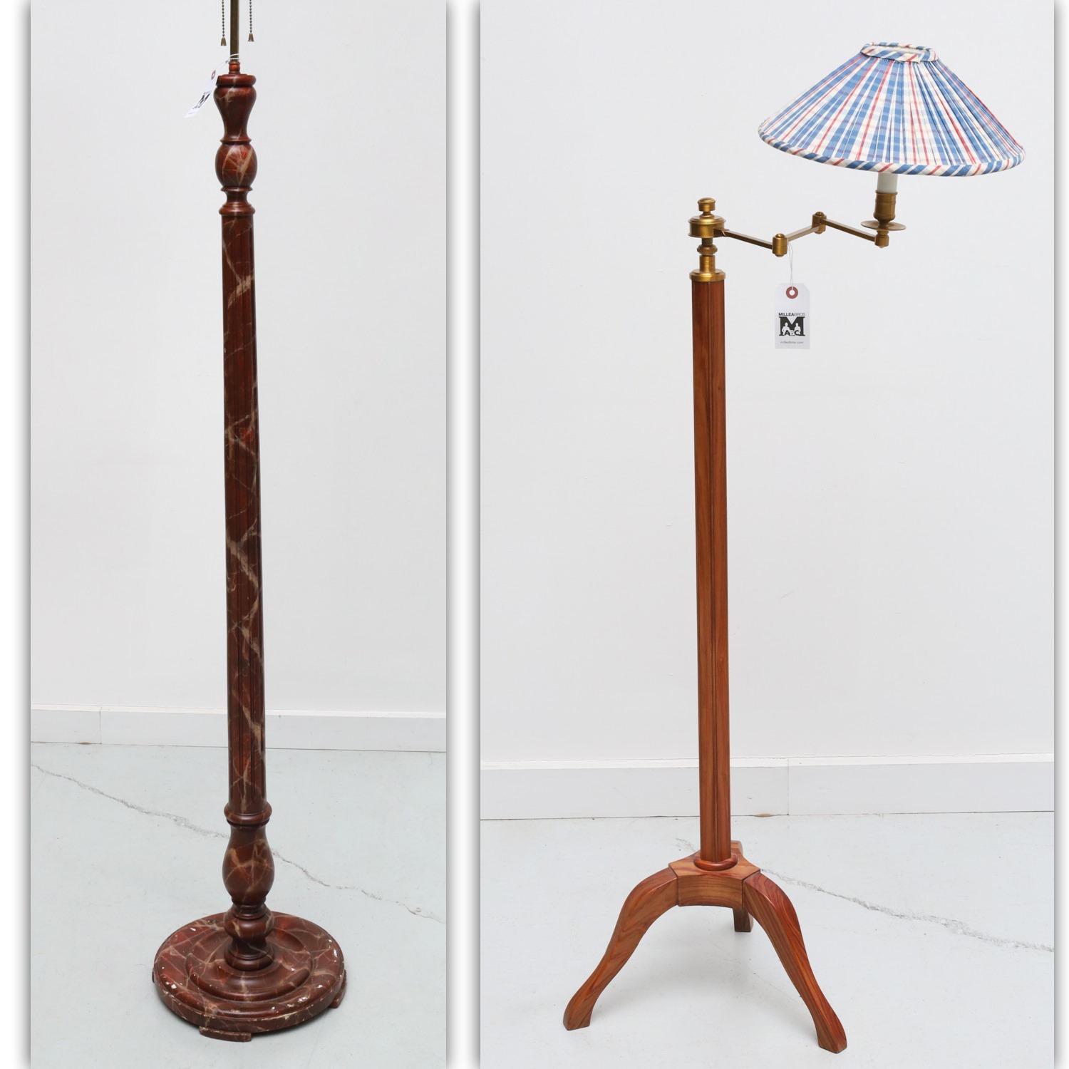 (2) DECORATOR FLOOR LAMPS 20th/21st