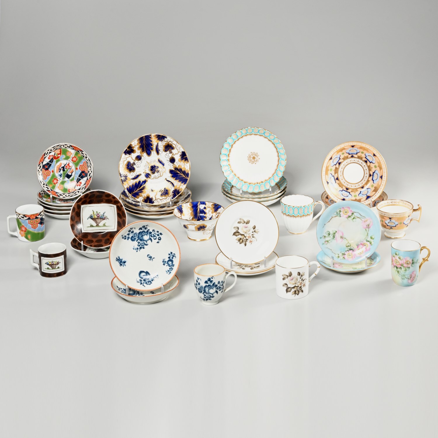 HUGE COLLECTION PORCELAIN CUPS AND SAUCERS