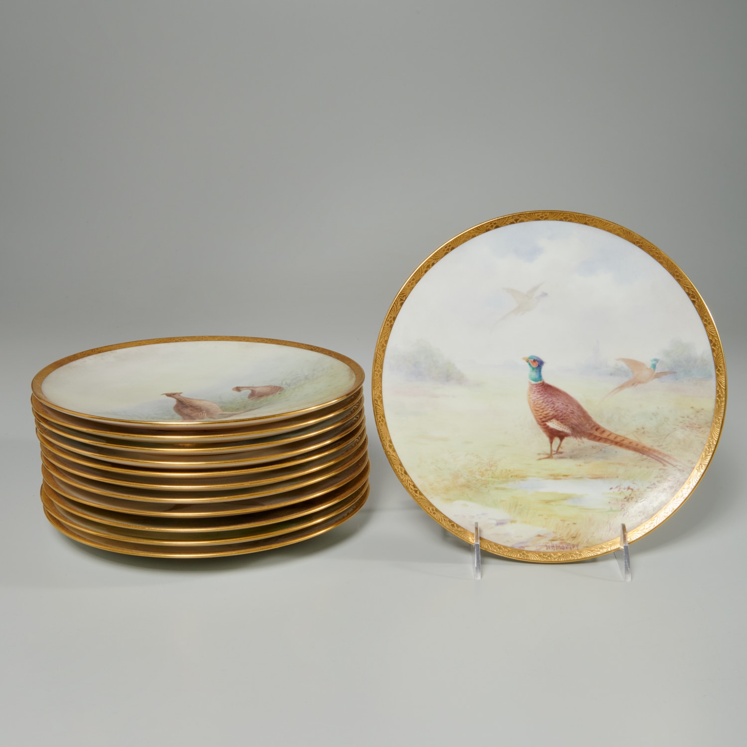 SET (12) LENOX HAND-PAINTED BIRD