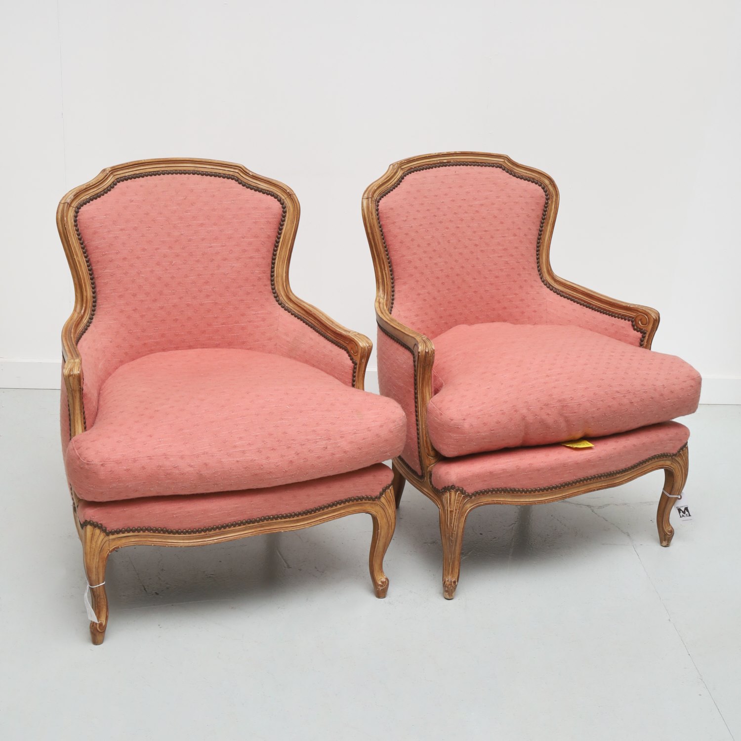 PAIR THOMAS DE ANGELIS UPHOLSTERED 361f2a