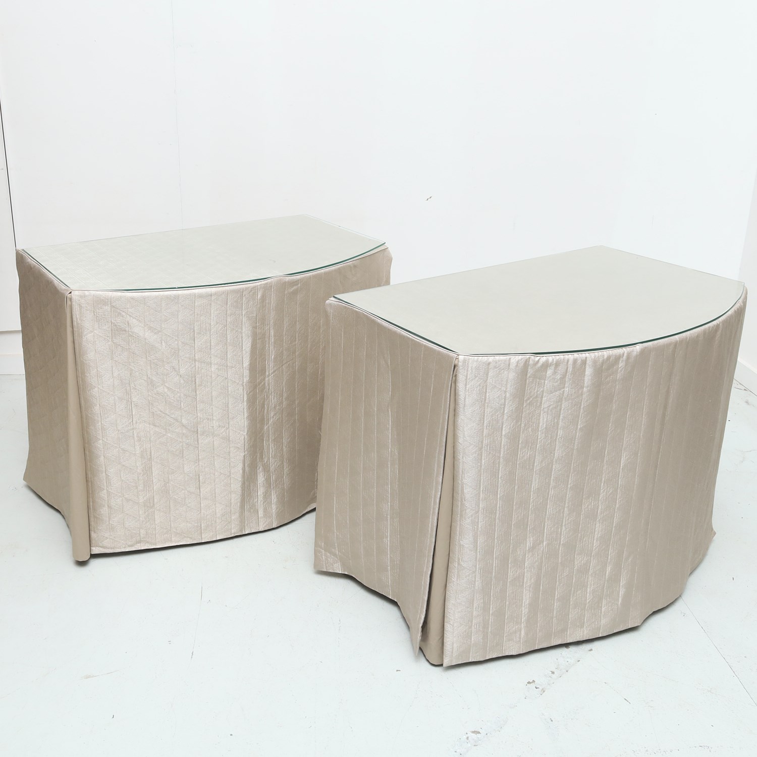 PAIR MINIC DEMILUNE CONSOLE TABLES