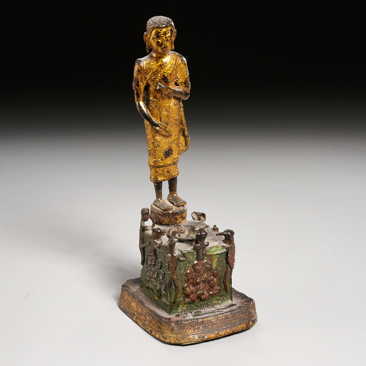 THAI COPPER ALLOY FIGURE OF PHRA