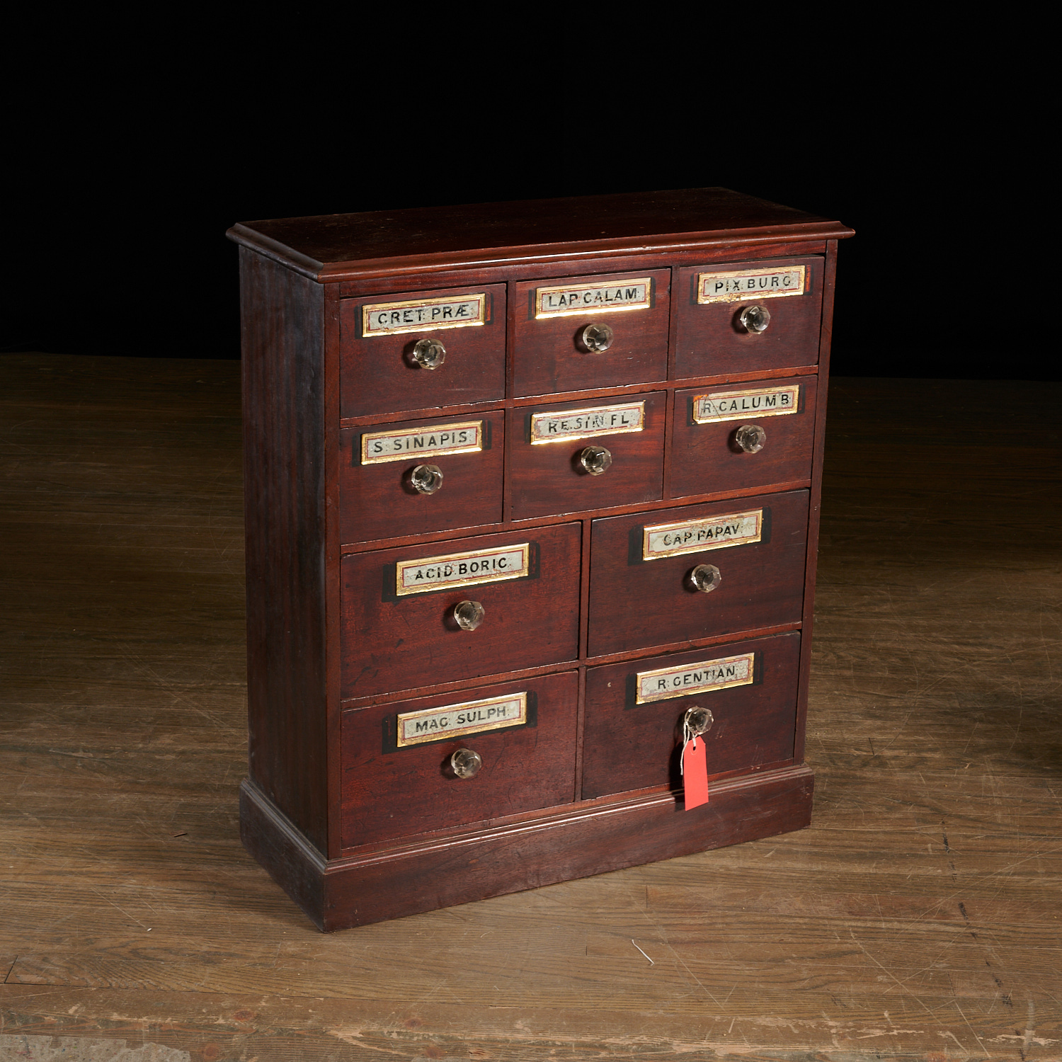 ANTIQUE 10-DRAWER APOTHECARY CABINET