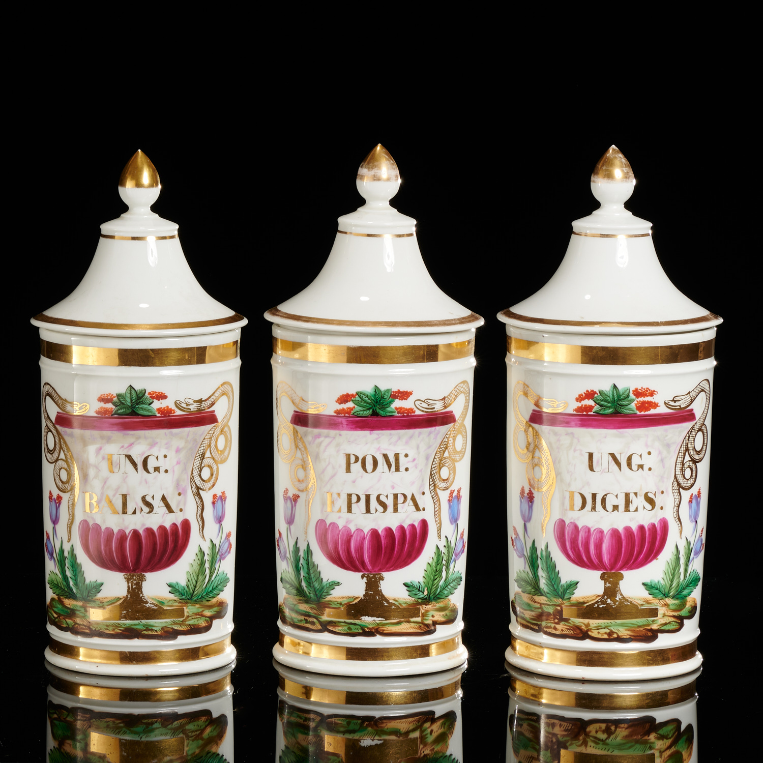 SET 3 PARIS PORCELAIN APOTHECARY 362039