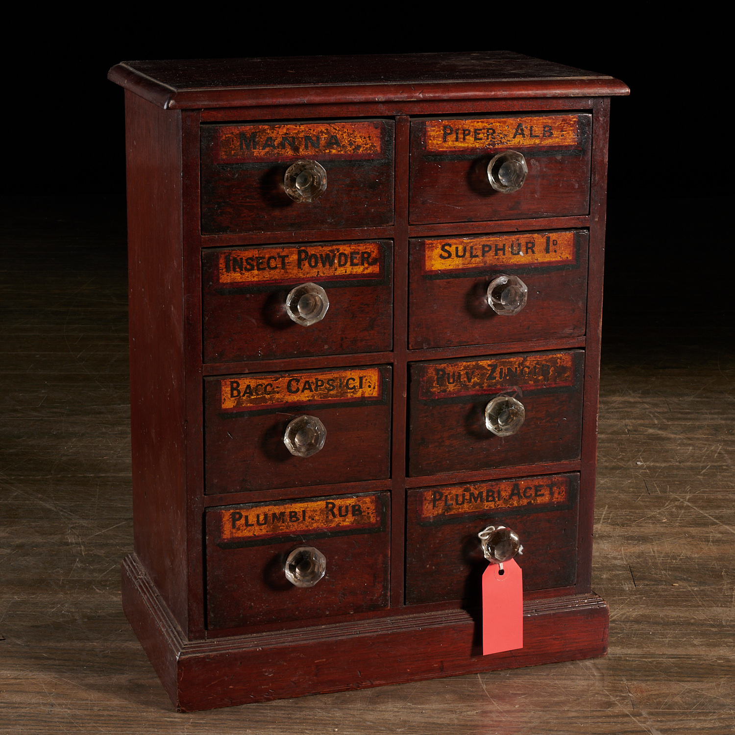 ANTIQUE 8-DRAWER APOTHECARY CHEST 19th