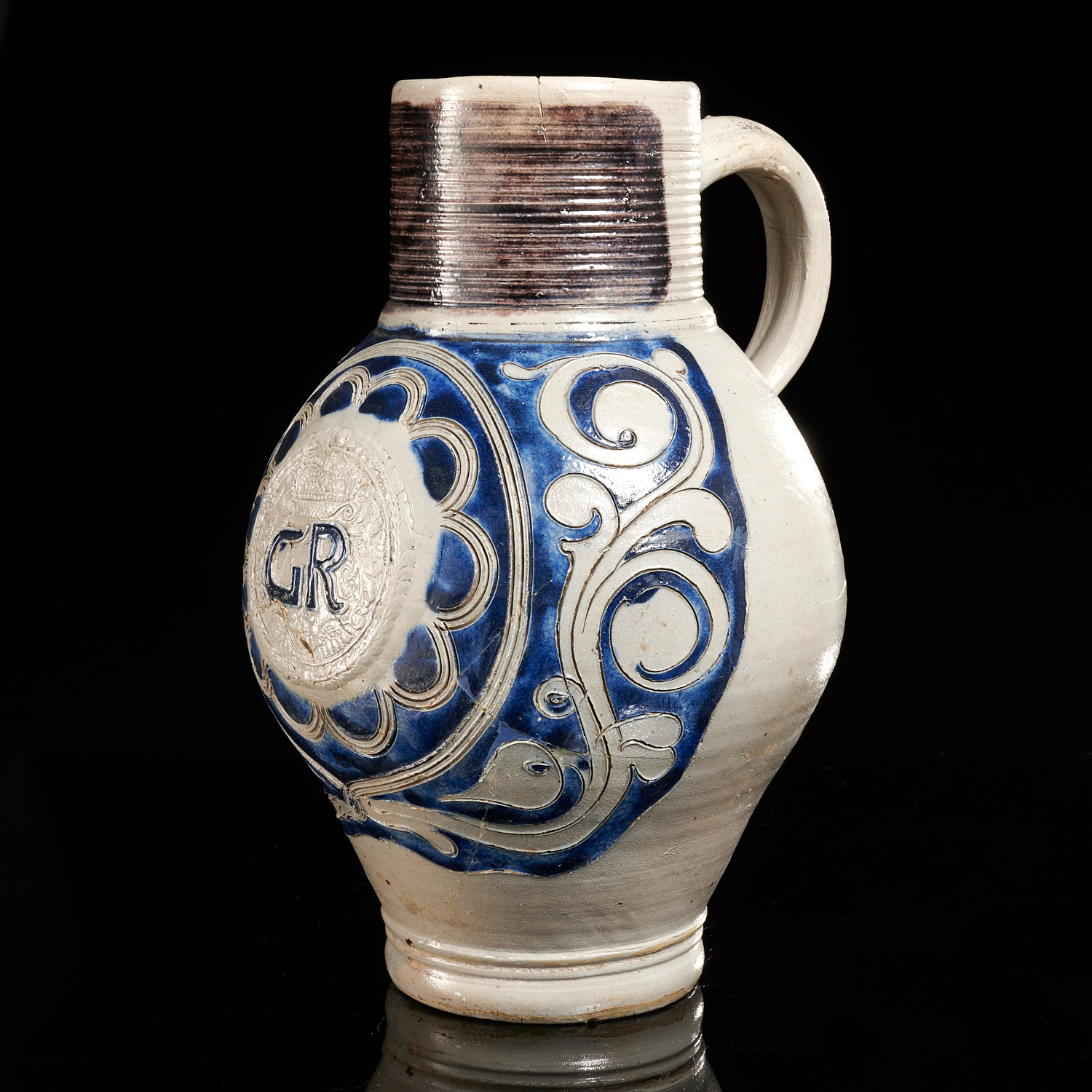 ENGLISH SALT GLAZED STONEWARE JUG