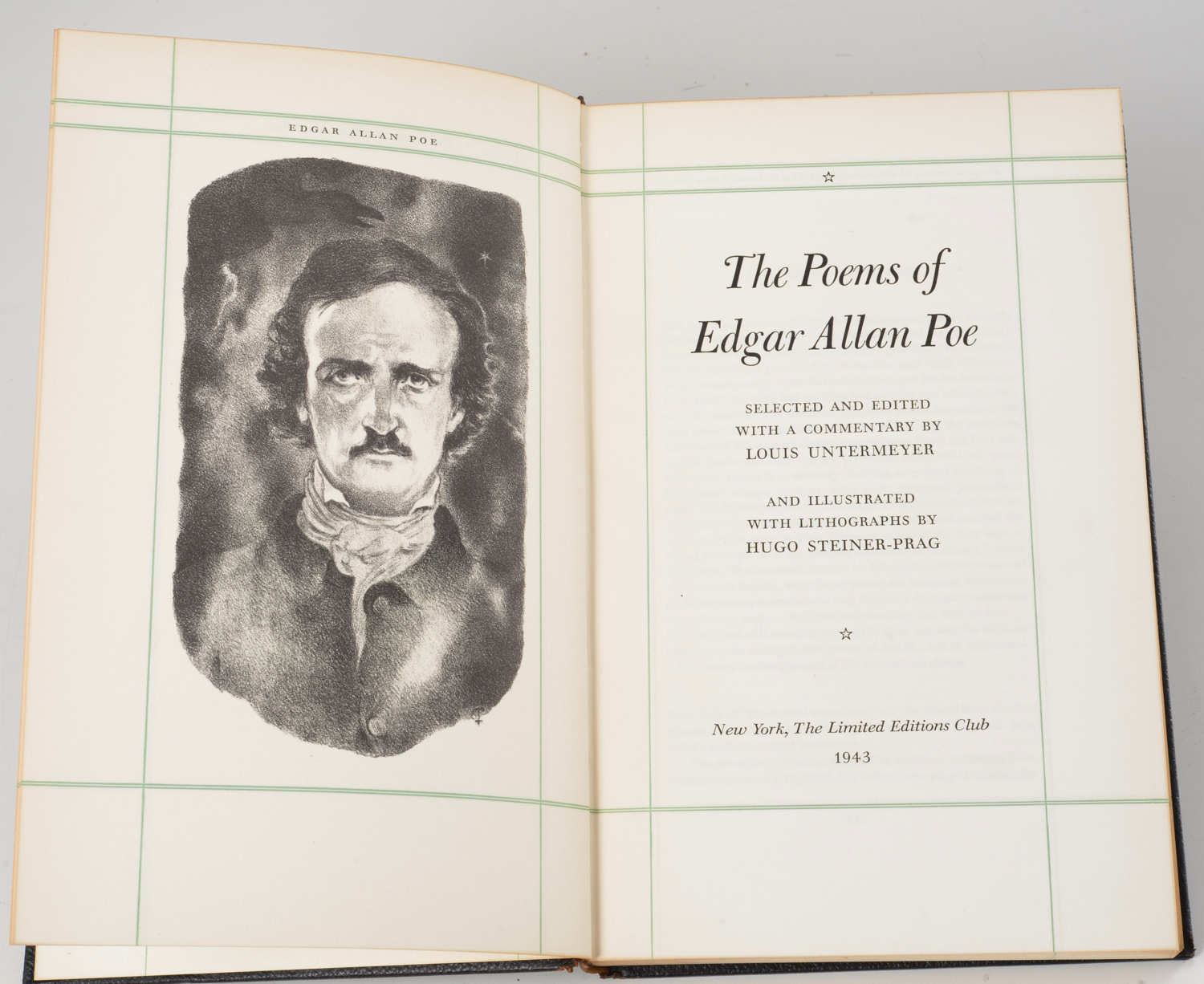 BOOKS: LIMITED EDS CLUB, POEMS OF EDGAR