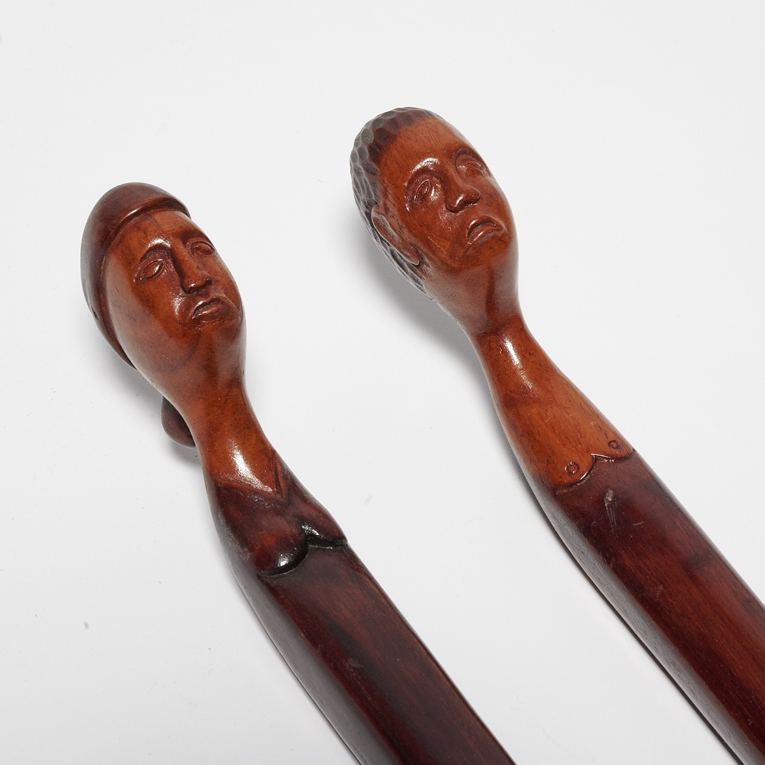 PAIR FOLK ART CARVED WOOD CANES 3620fa