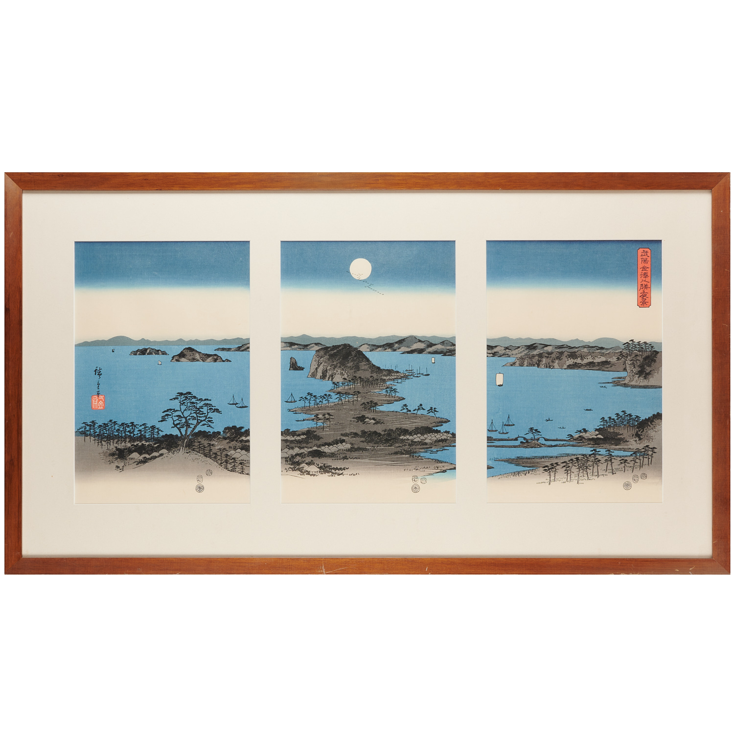 UTAGAWA HIROSHIGE WOODBLOCK TRIPTYCH 3621bb