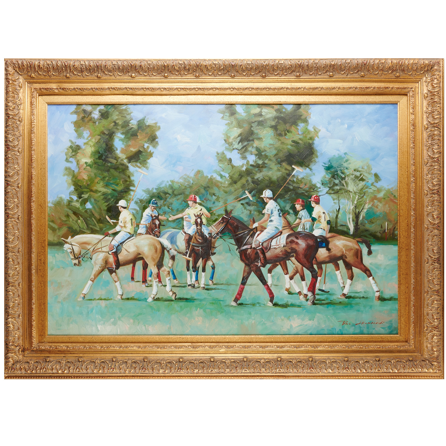 PAUL HICKMAN POLO MATCH PAINTING 3621c0