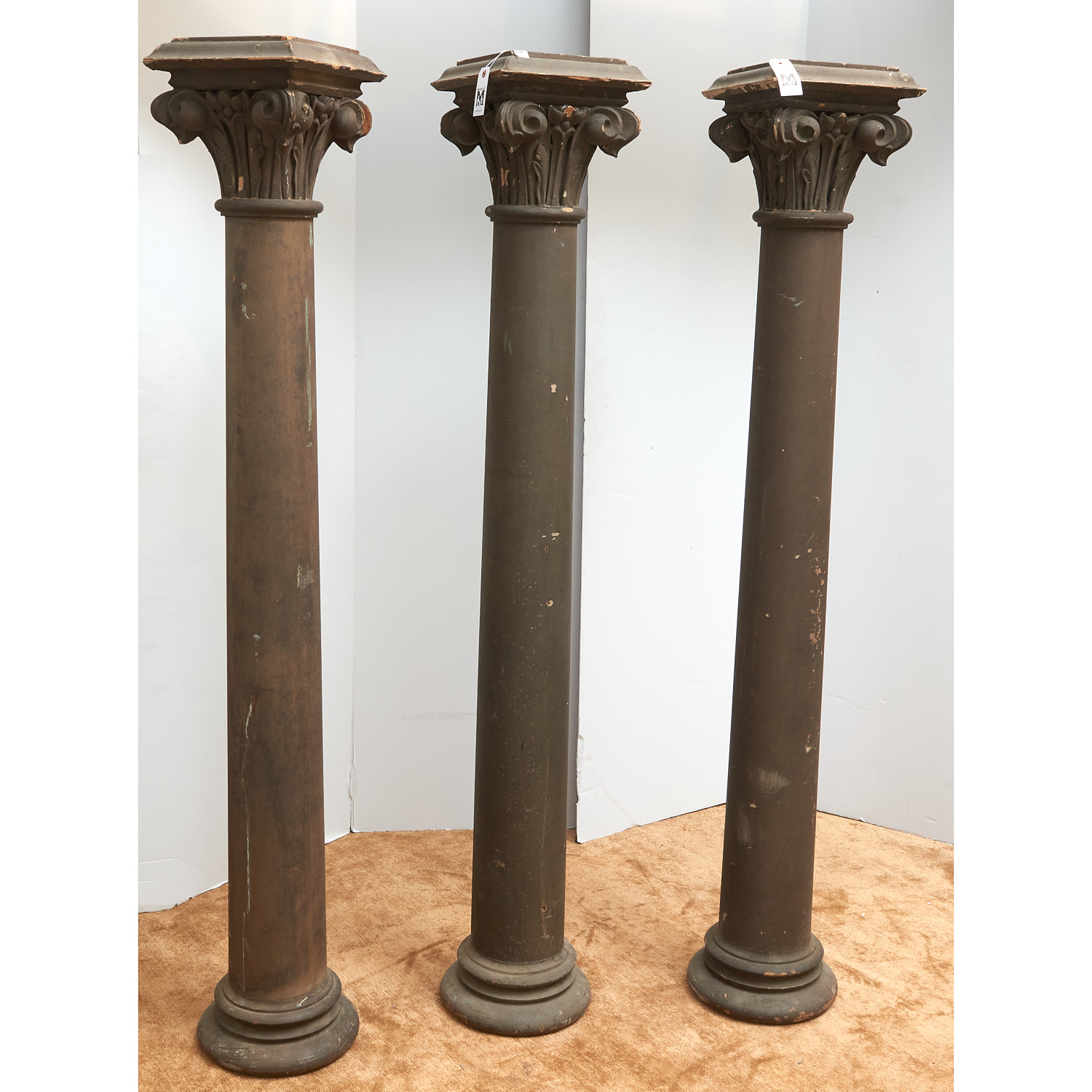  3 CORINTHIAN CARVED WOOD ARCHITECTURAL 3621e0
