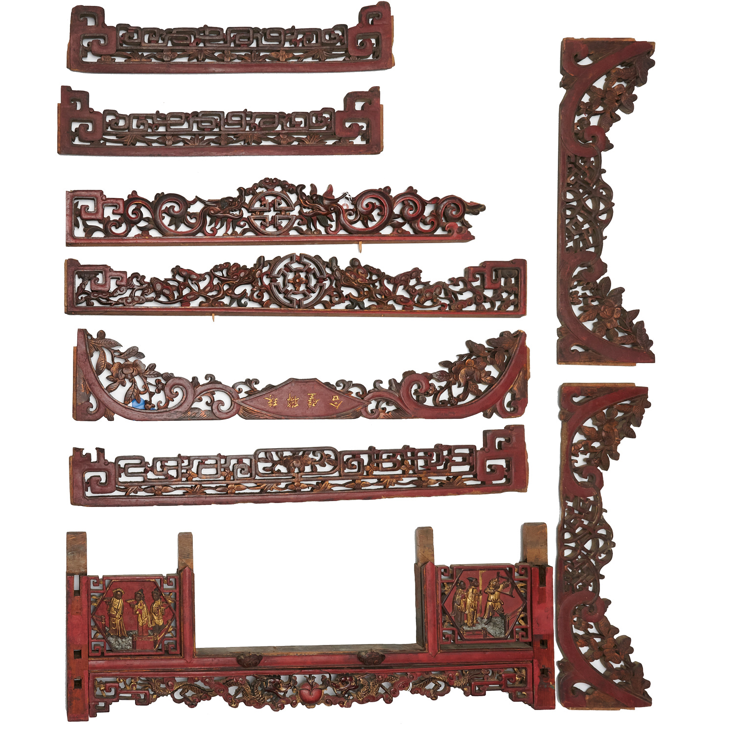 CHINESE POLYCHROME WOOD ARCHITECTURAL