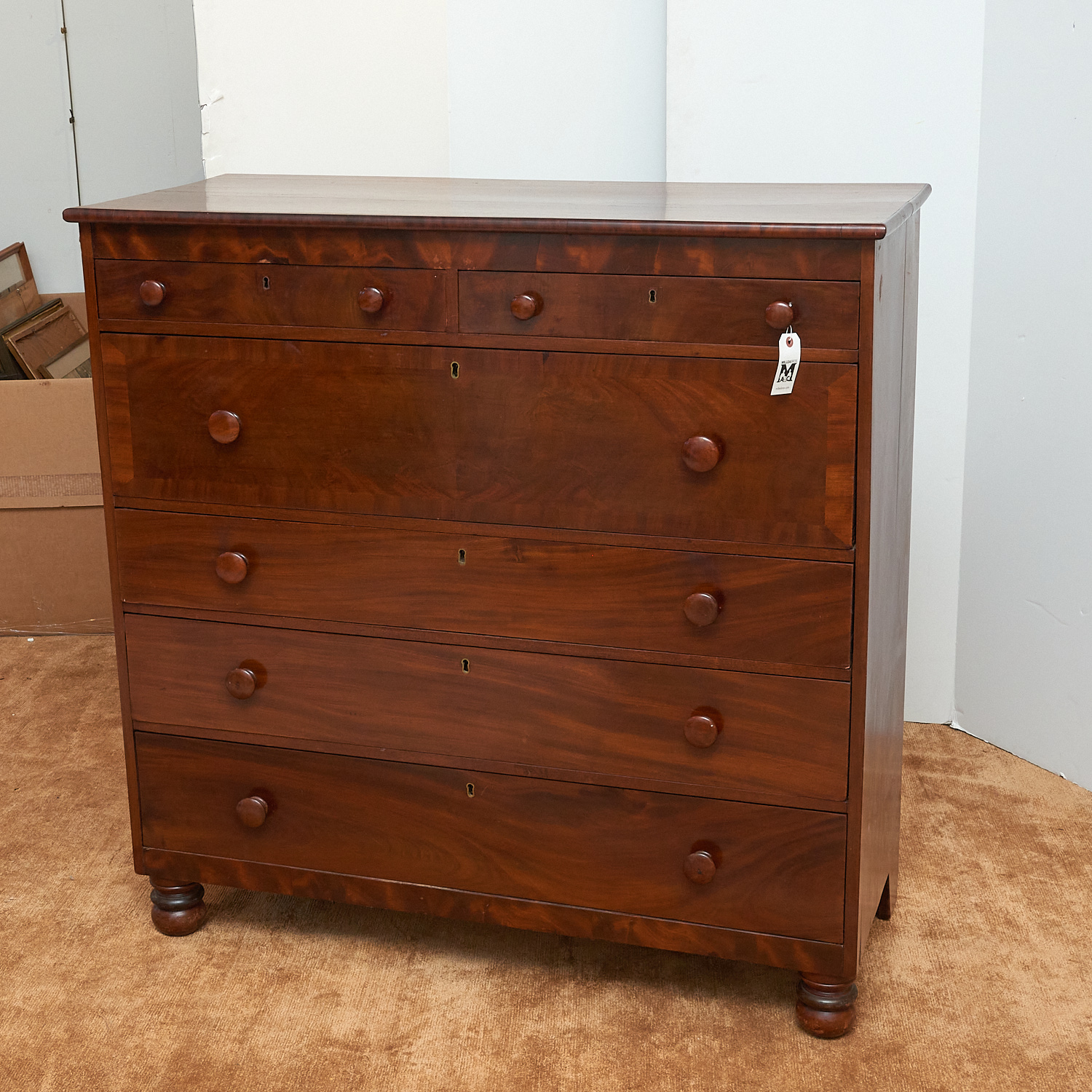 AMERICAN EMPIRE MAHOGANY CHEST 36222c