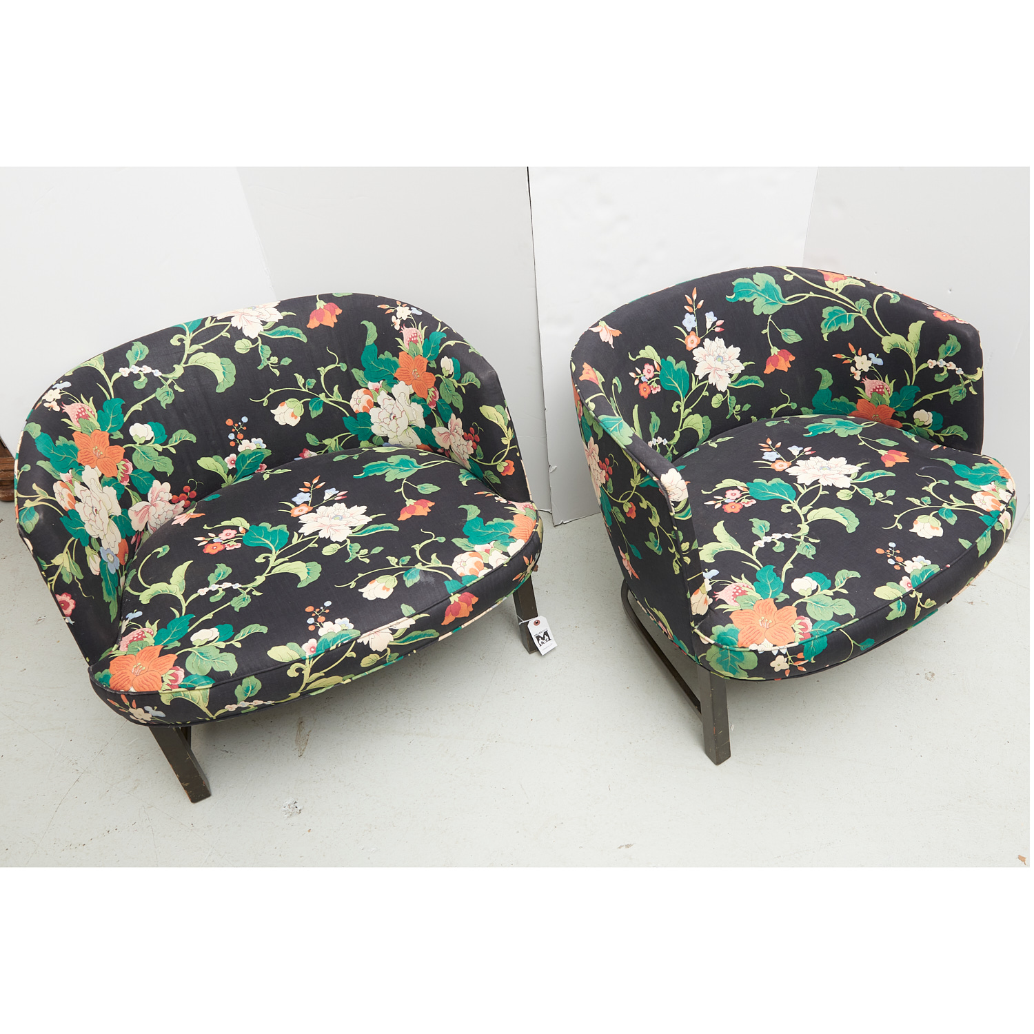 PAIR MID CENTURY DUNBAR STYLE LOUNGE 362251