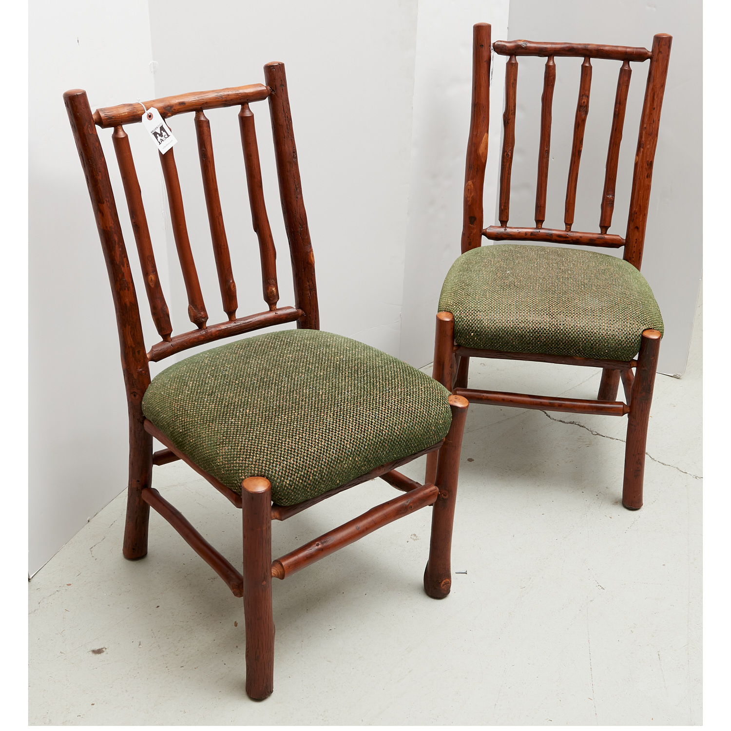 PAIR RUSTIC ADIRONDACK STYLE HICKORY 36226a