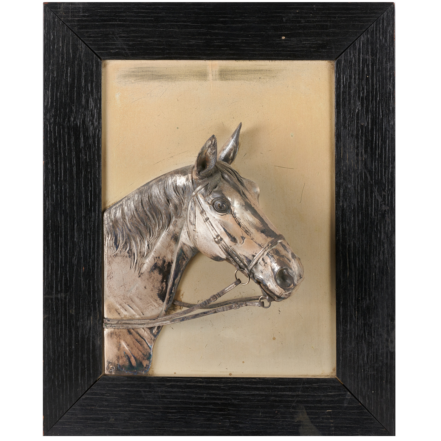 SILVERED METAL EQUINE RELIEF PLAQUE 362284